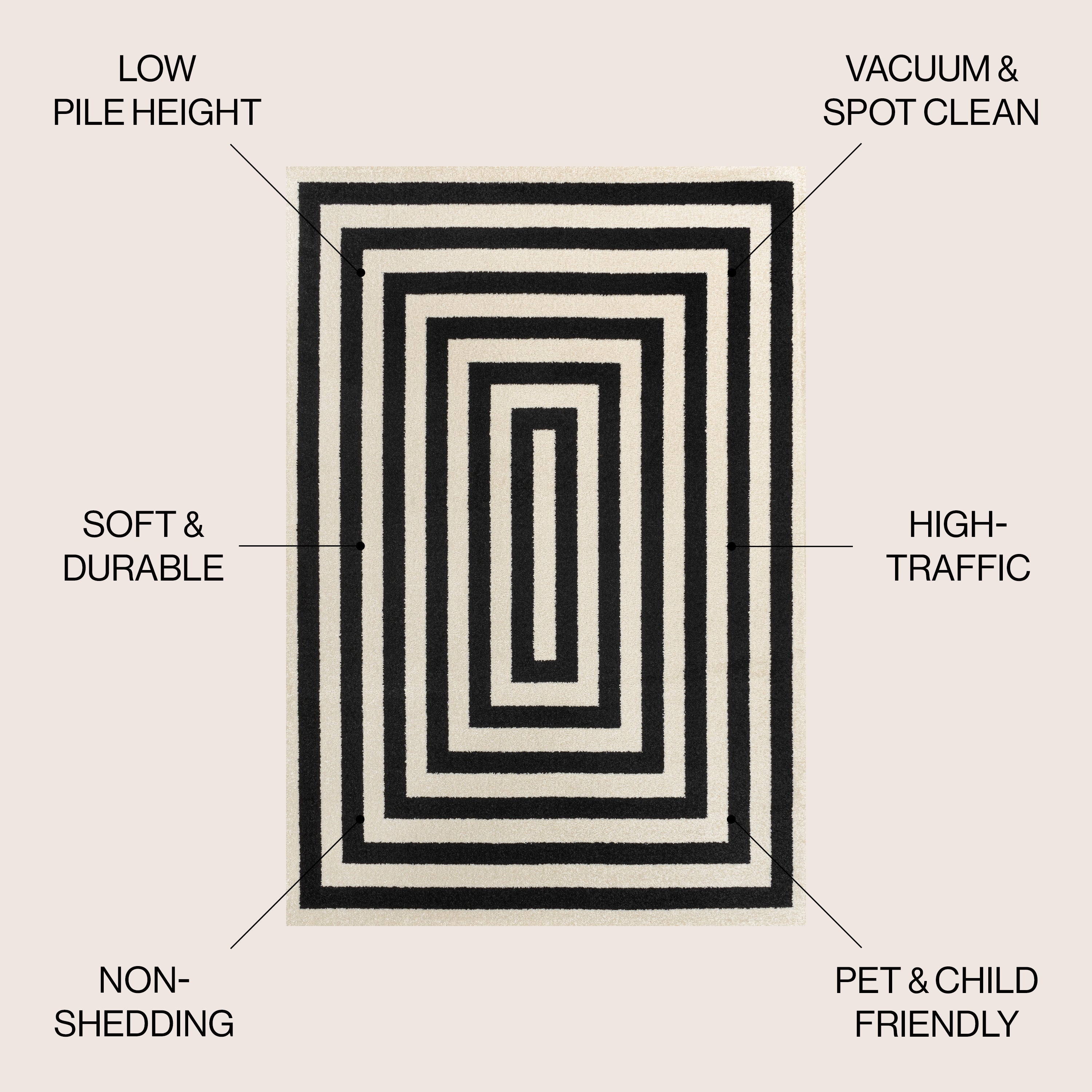 Bandol Modern Classic Mitre Stripe Area Rug