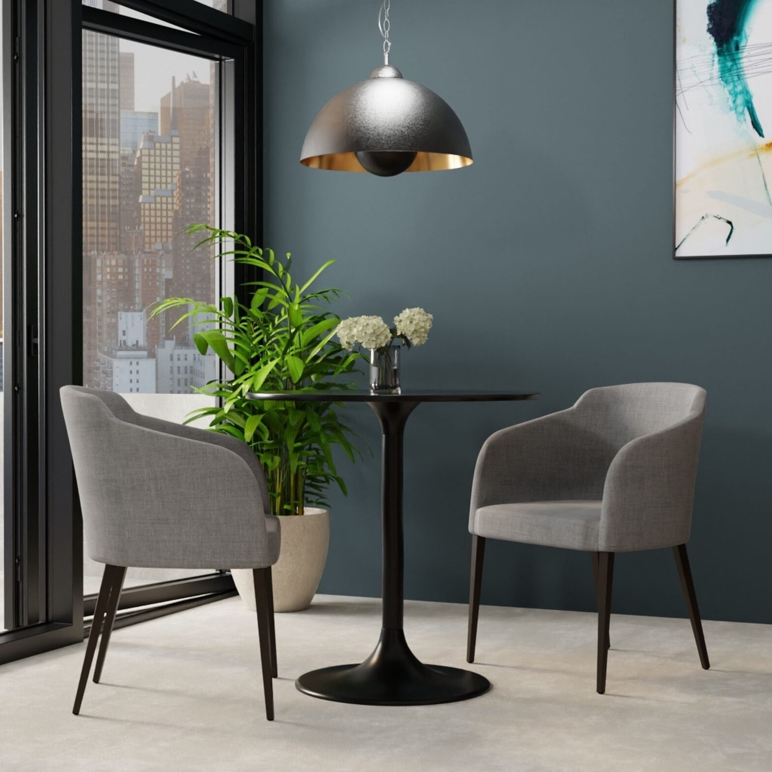 Enzo Round Marble Top Dining Table
