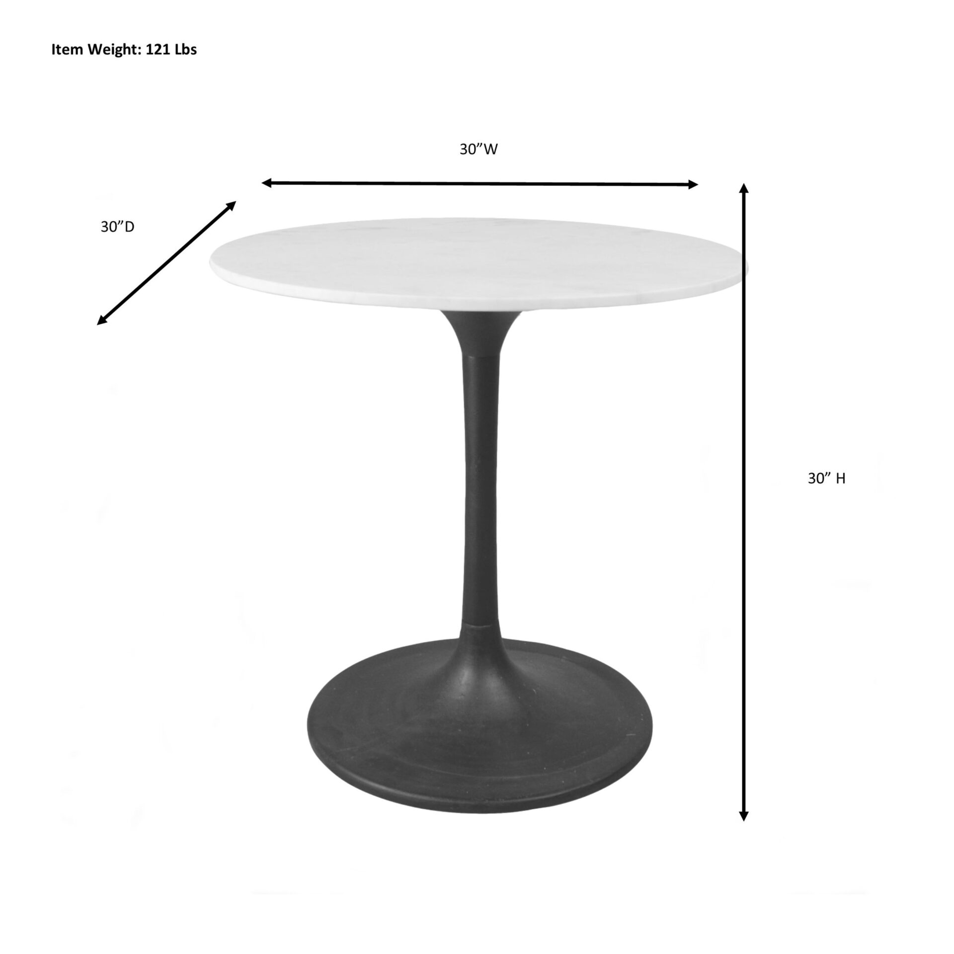 Enzo Round Marble Top Dining Table