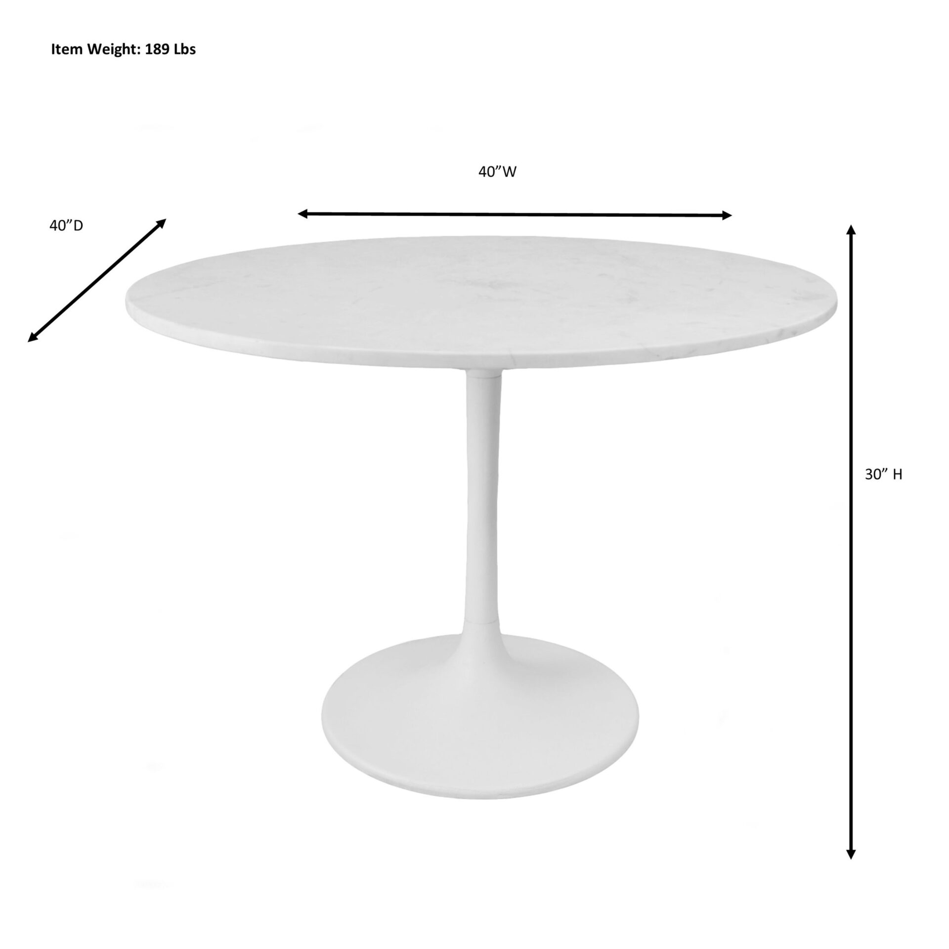 Enzo Round Marble Top Dining Table