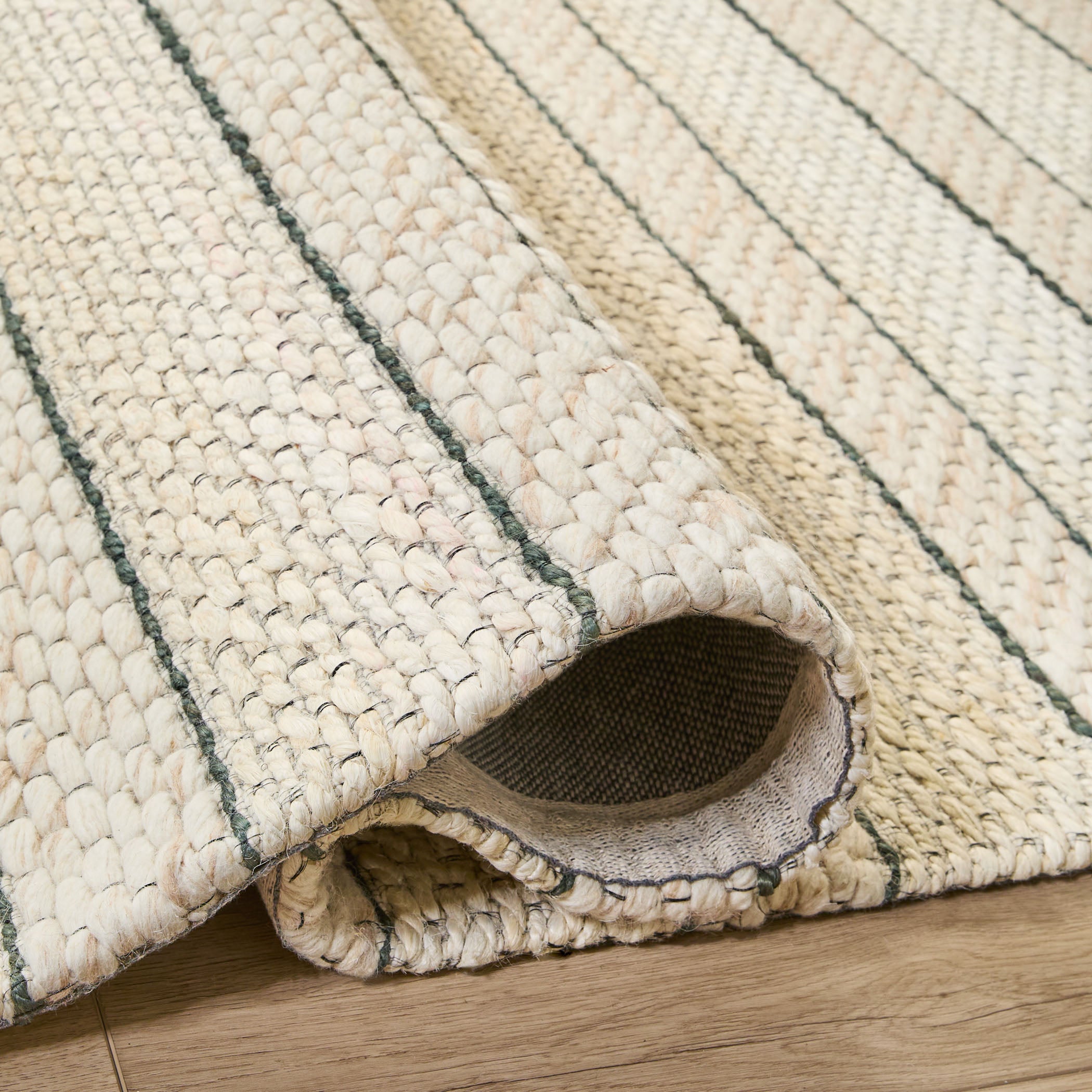 Jaya Luxe Textured Stripe Ivory Rug