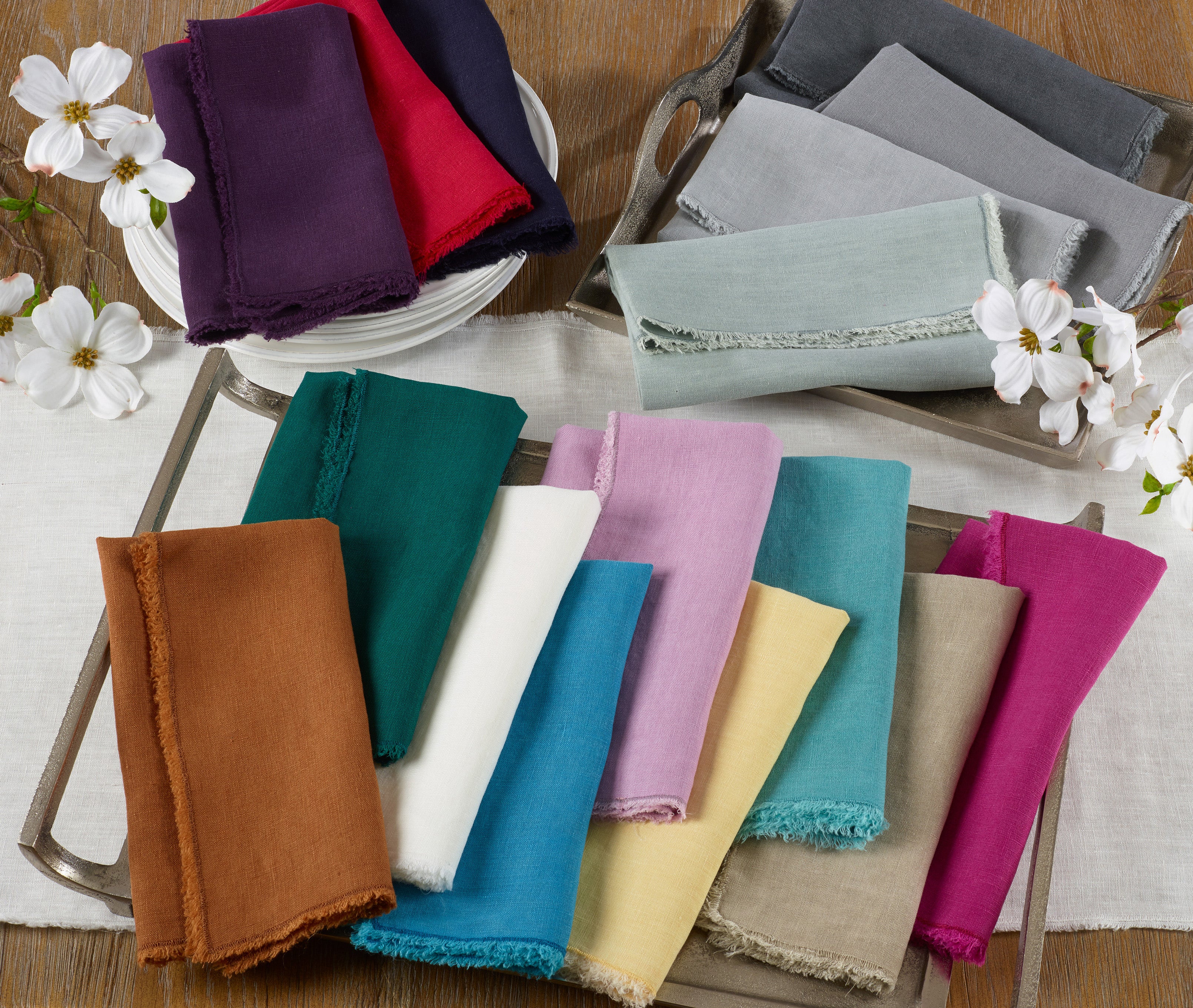Fringe Linen Table Napkin, Set of 4