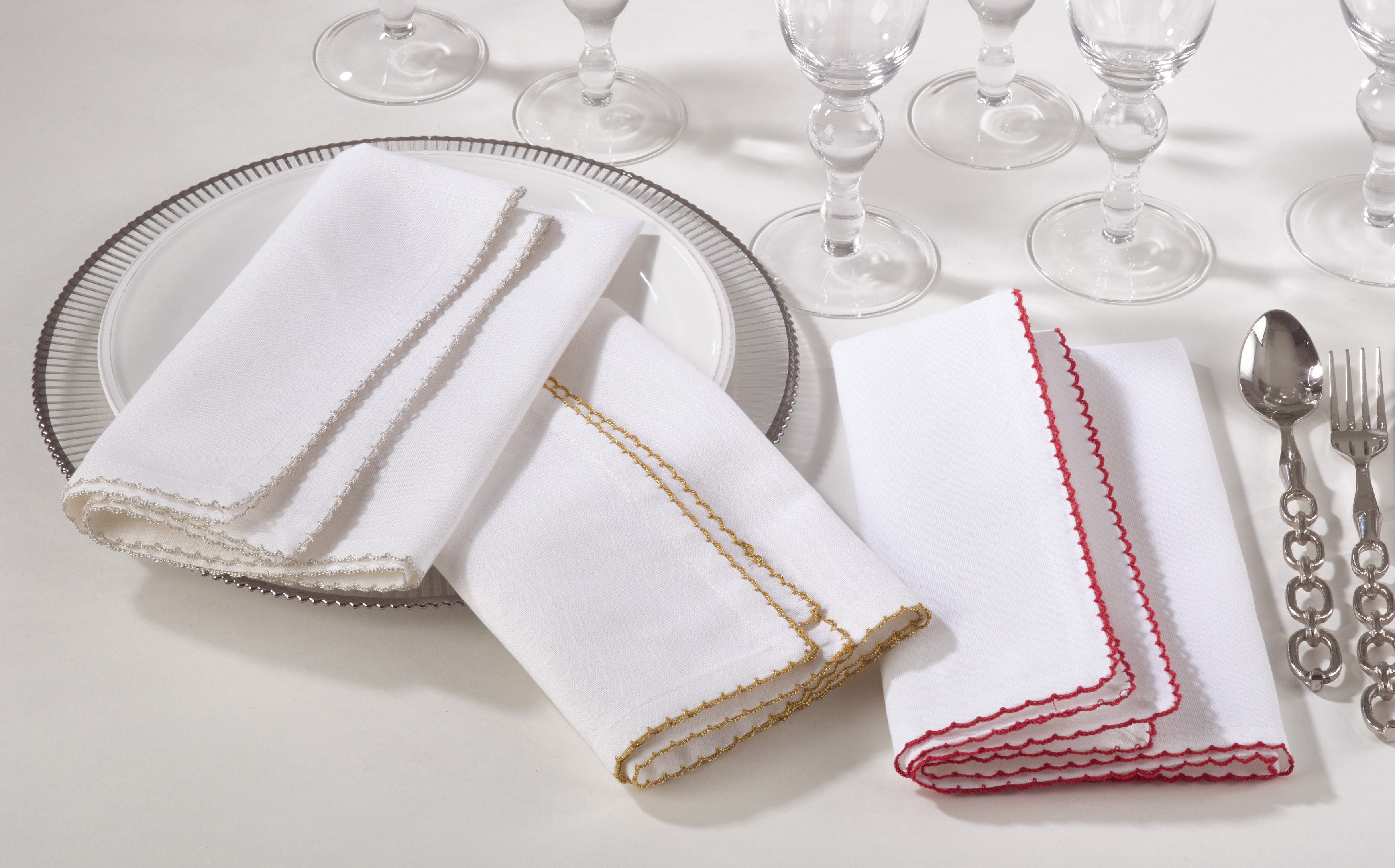 Whip Stitched Table Napkin, Set of 4
