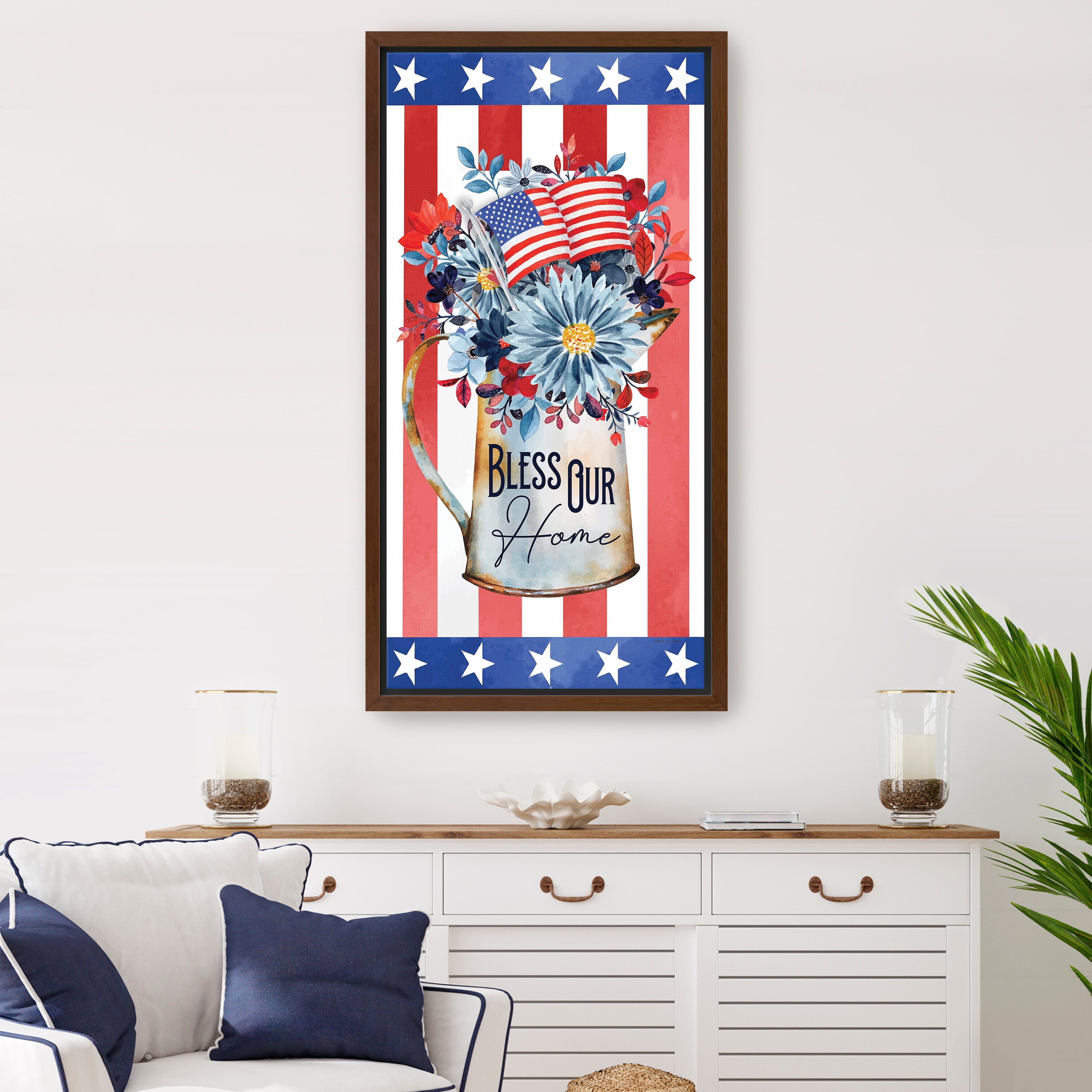 Bless Our Home Bouquet Canvas Giclee