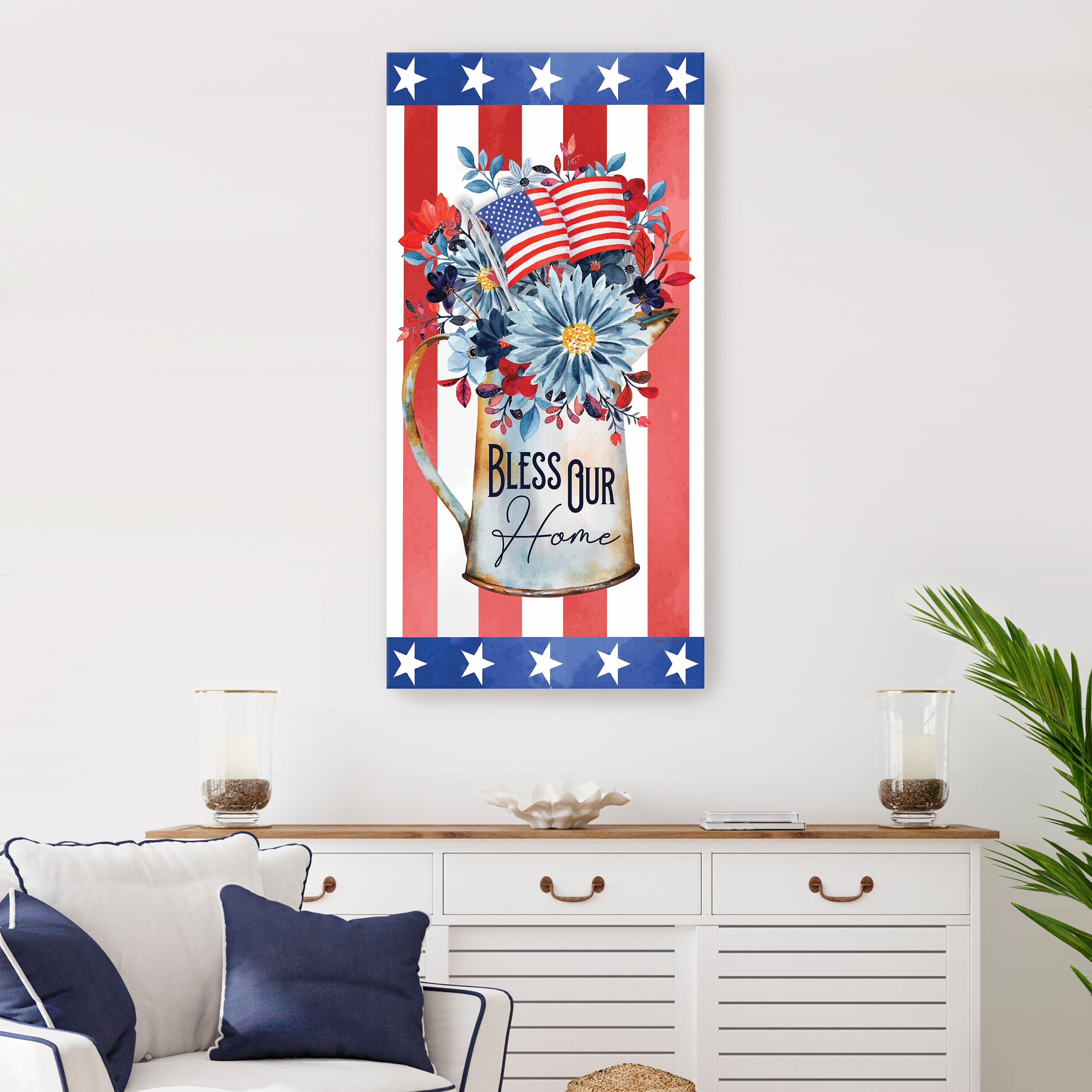 Bless Our Home Bouquet Canvas Giclee