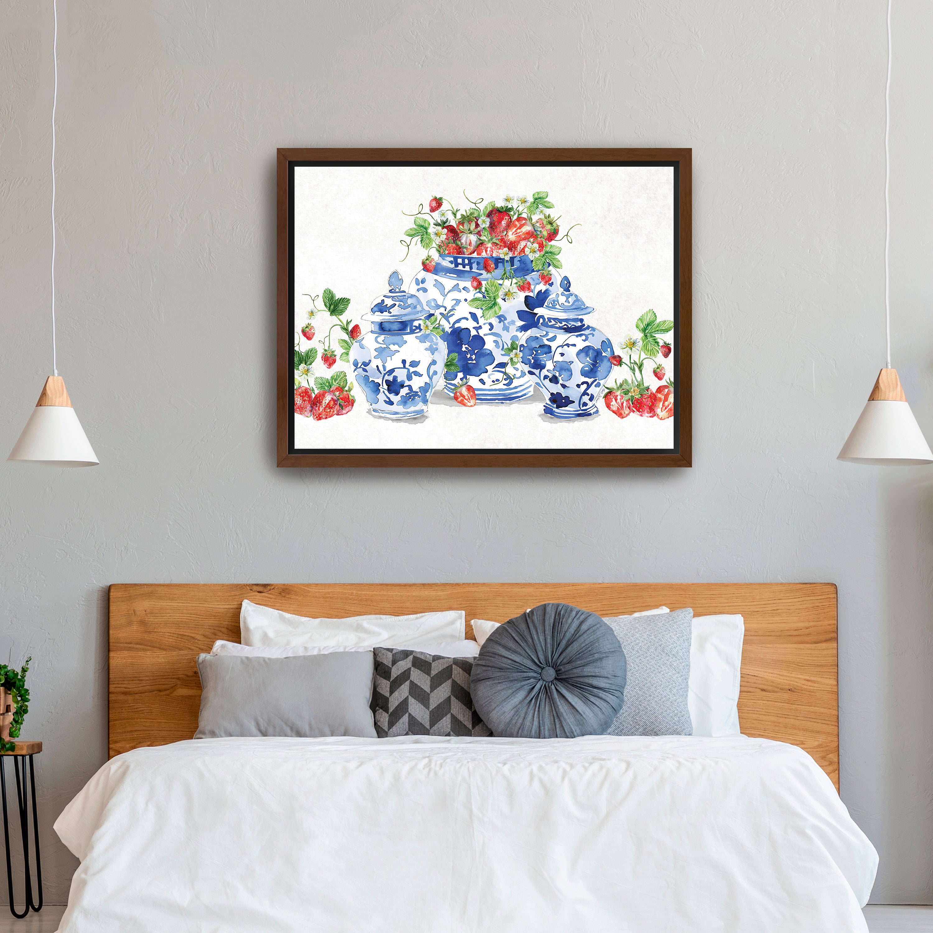 Ginger Jars and Strawberries Canvas Giclee