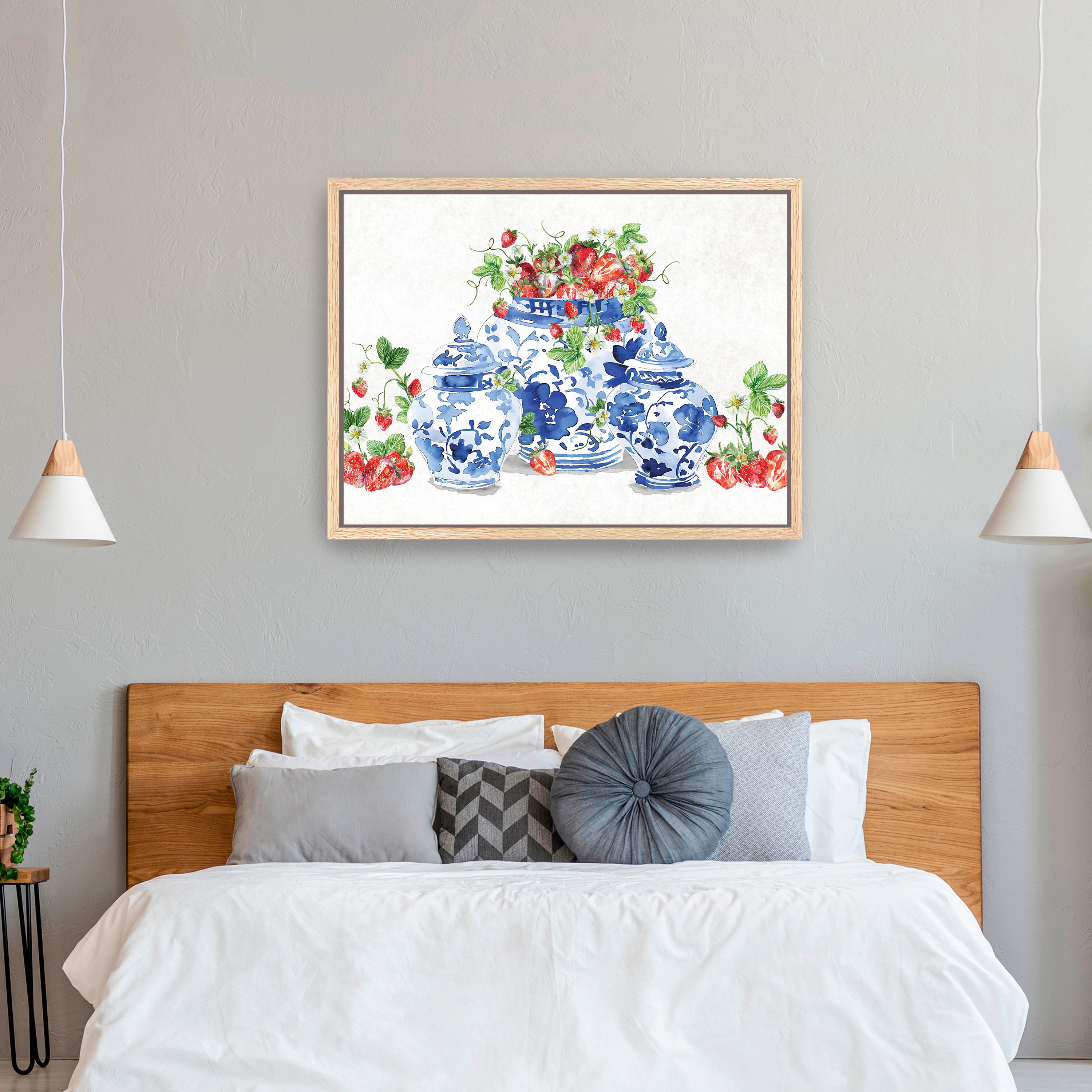 Ginger Jars and Strawberries Canvas Giclee