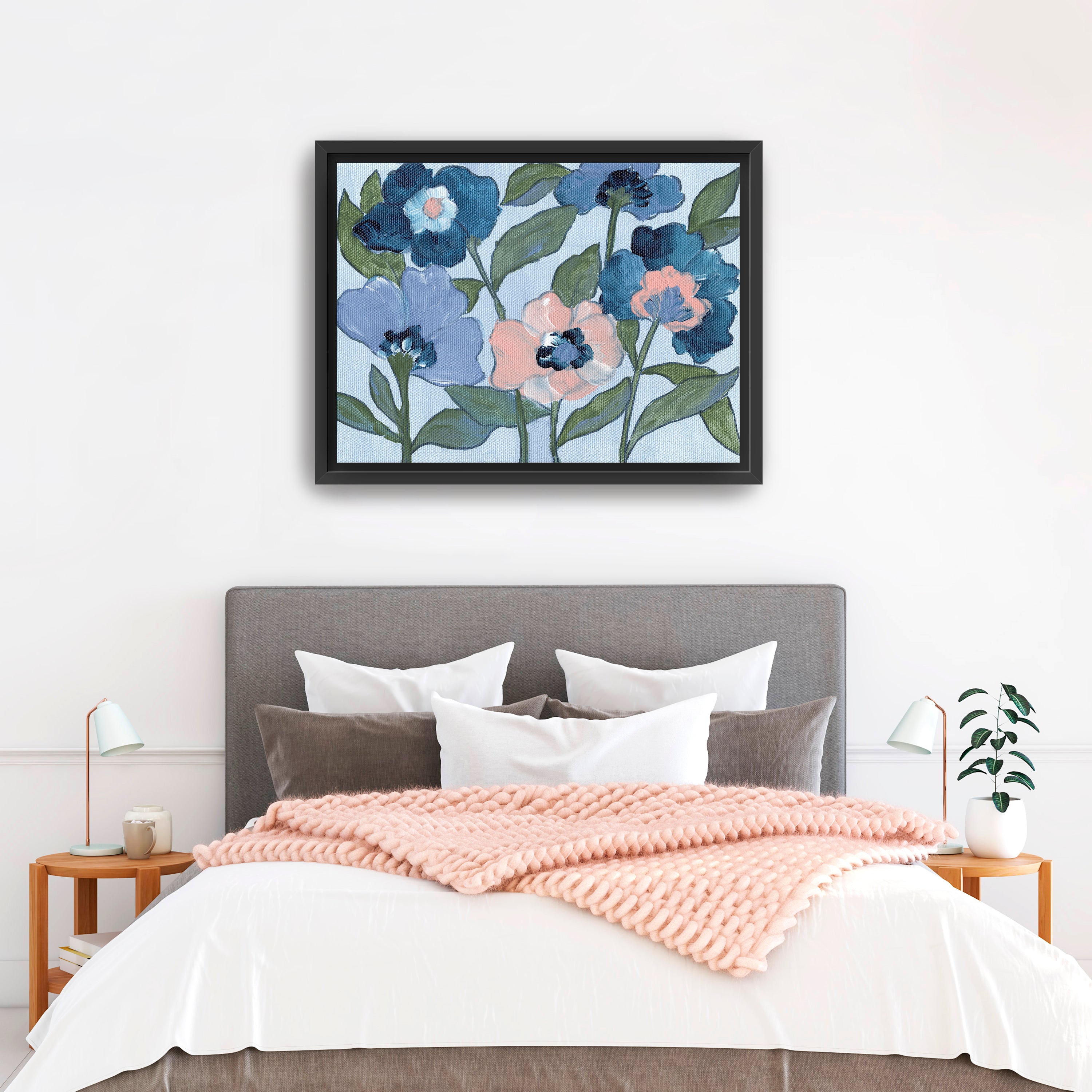 Pink Flowers Canvas Giclee