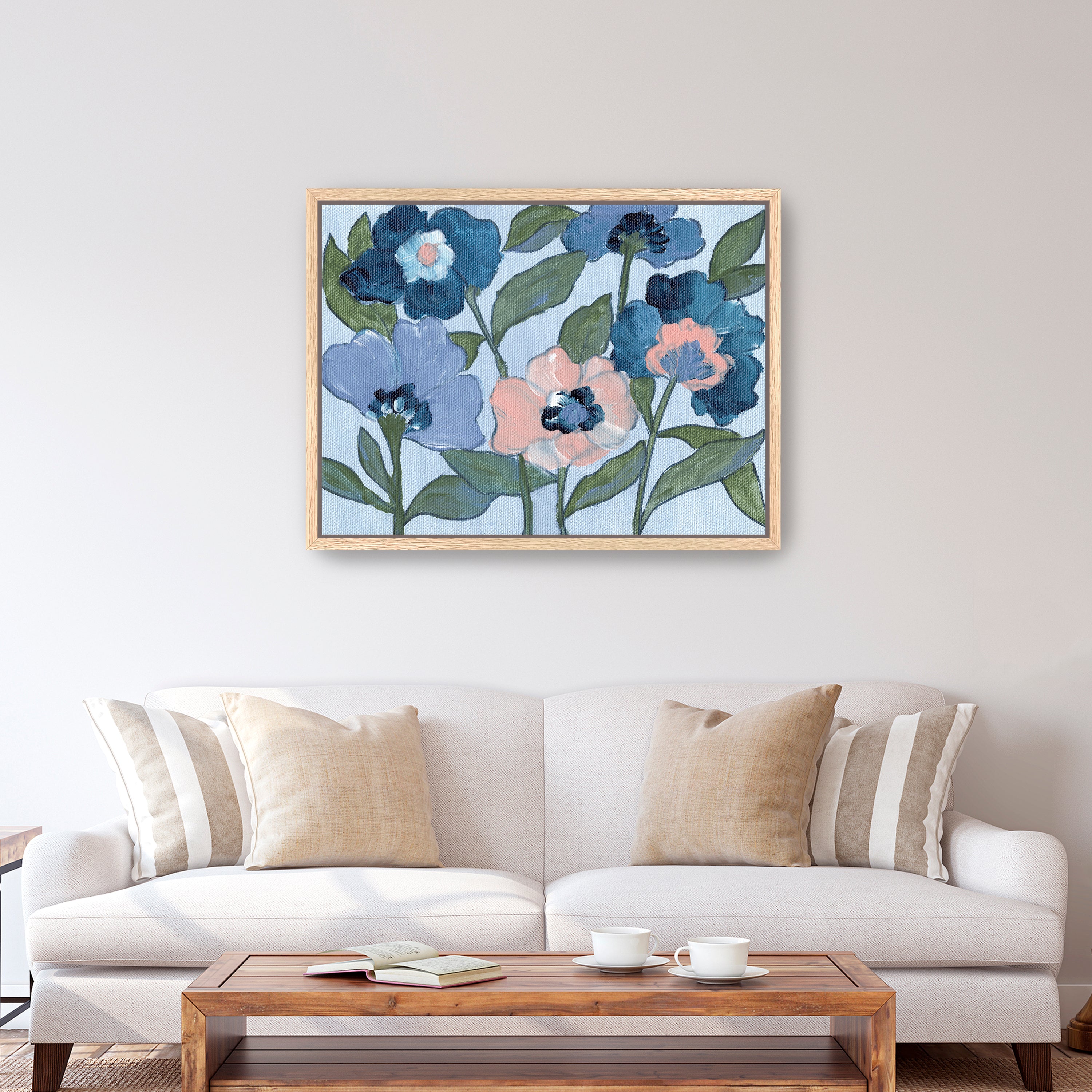 Pink Flowers Canvas Giclee