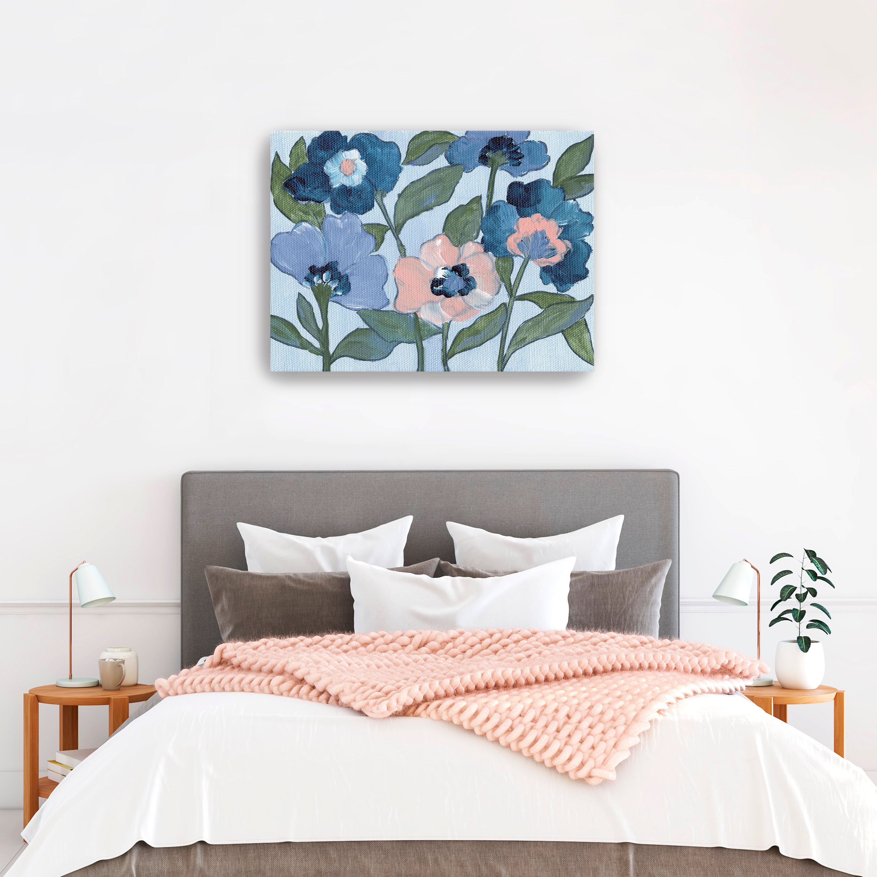 Pink Flowers Canvas Giclee