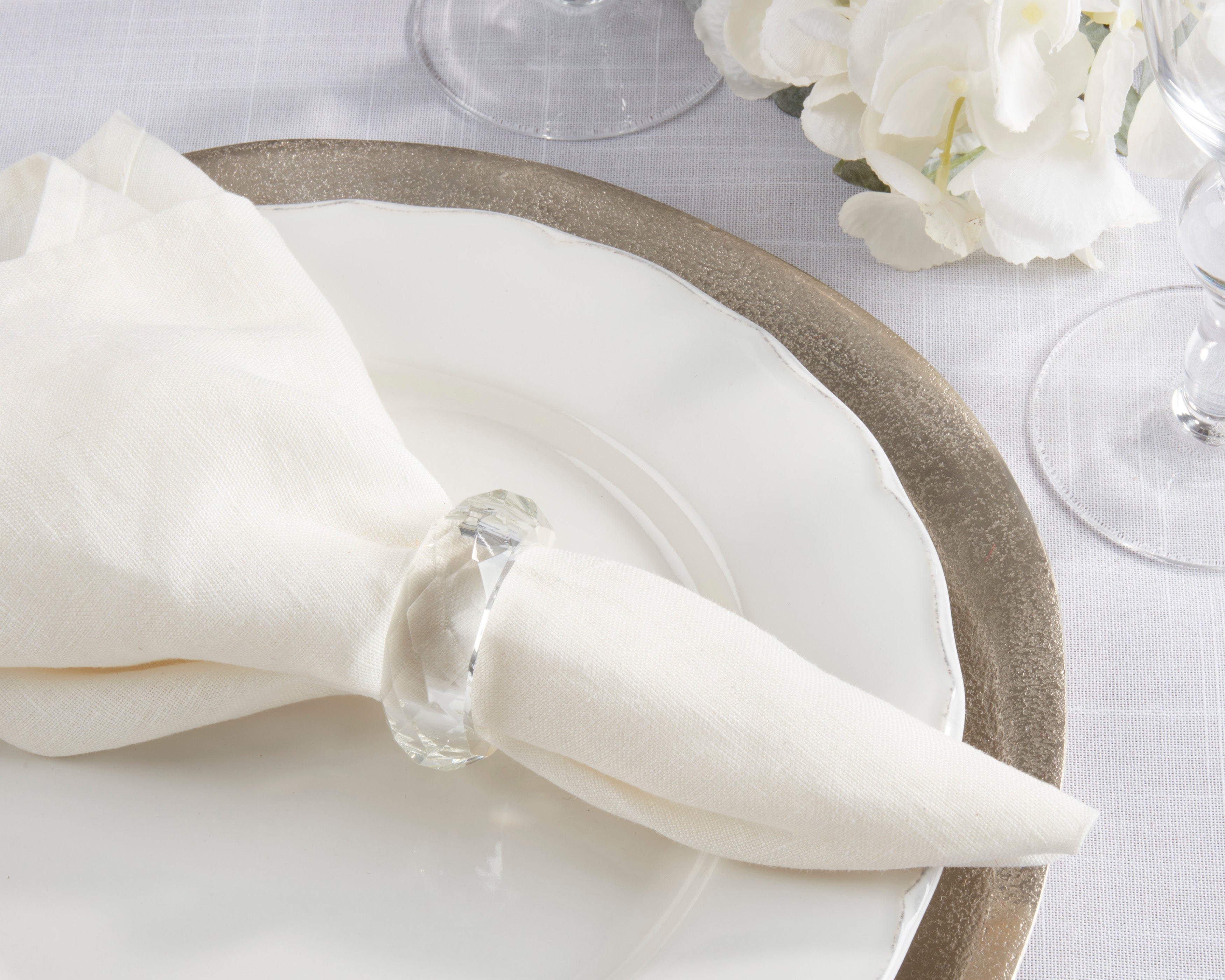 Crystal Napkin Ring, Set of 4