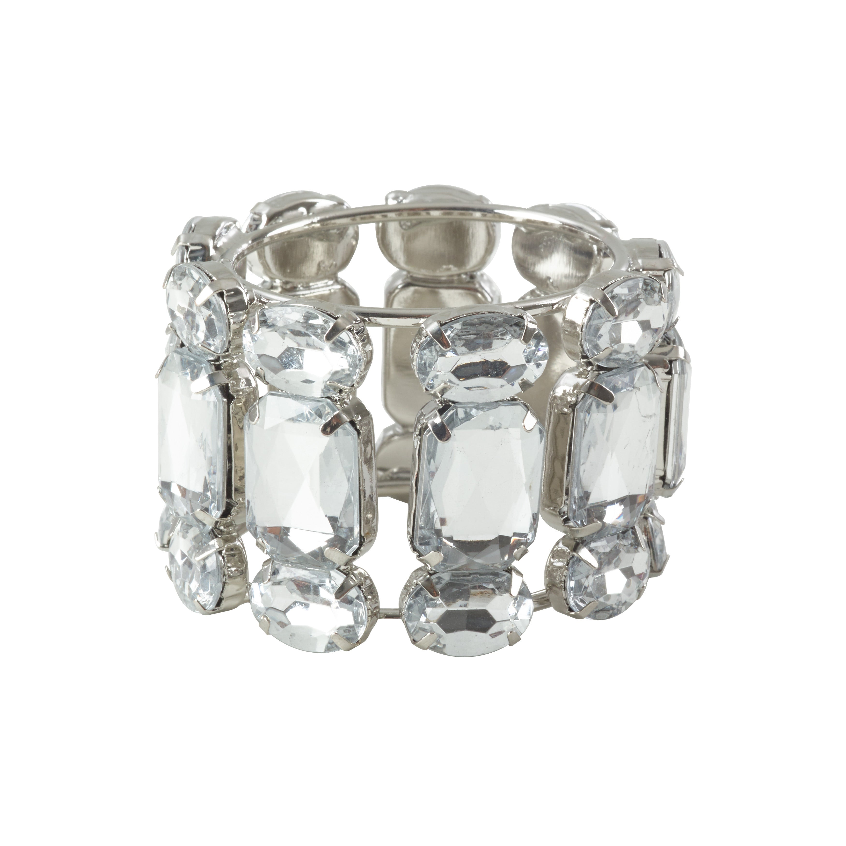 Jeweled Gem Stone Napkin Ring, Set of 4