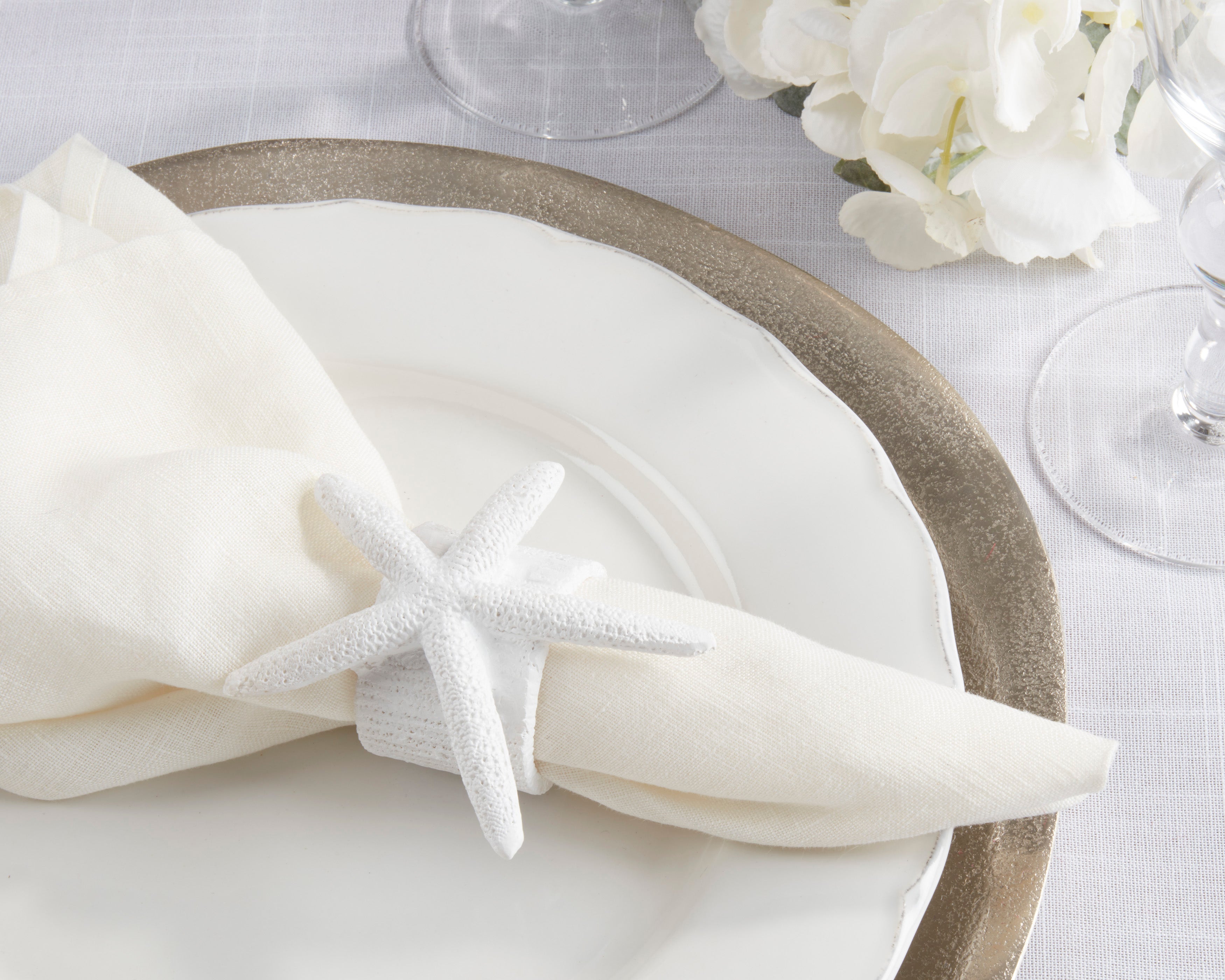 Neptune Collection Starfish Napkin Ring, Set of 4