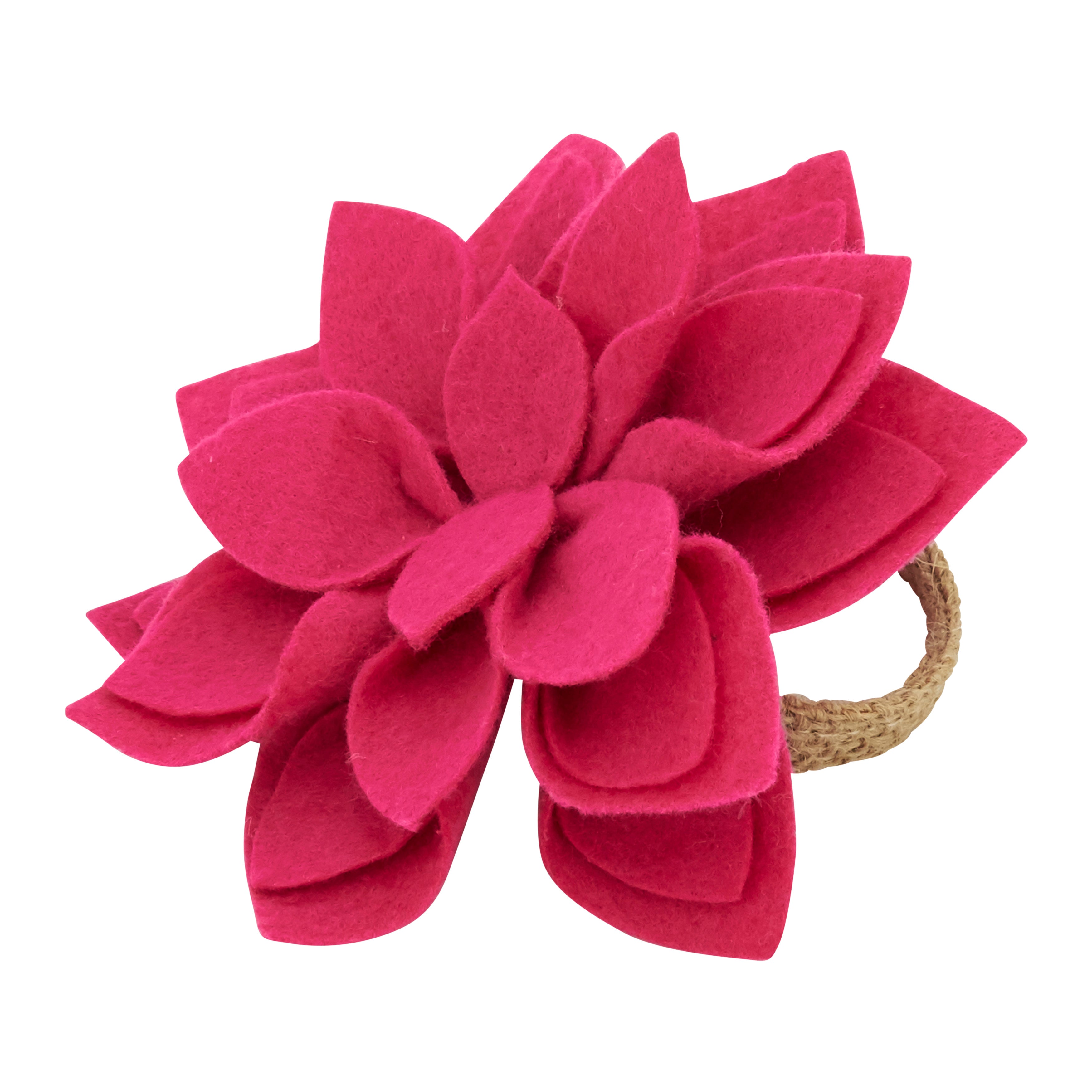 Felt Blossom Napkin Rings, Set of 4