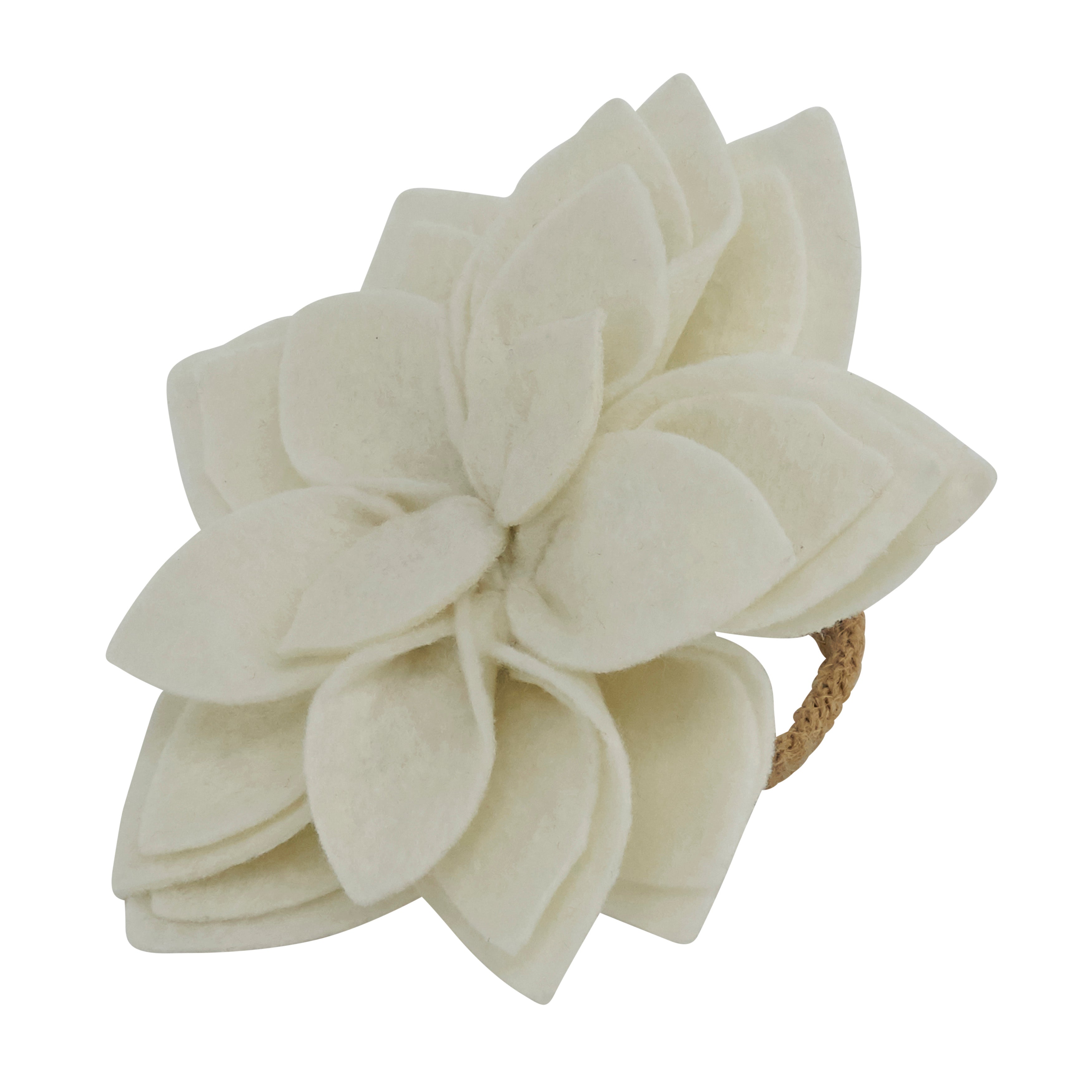 Felt Blossom Napkin Rings, Set of 4