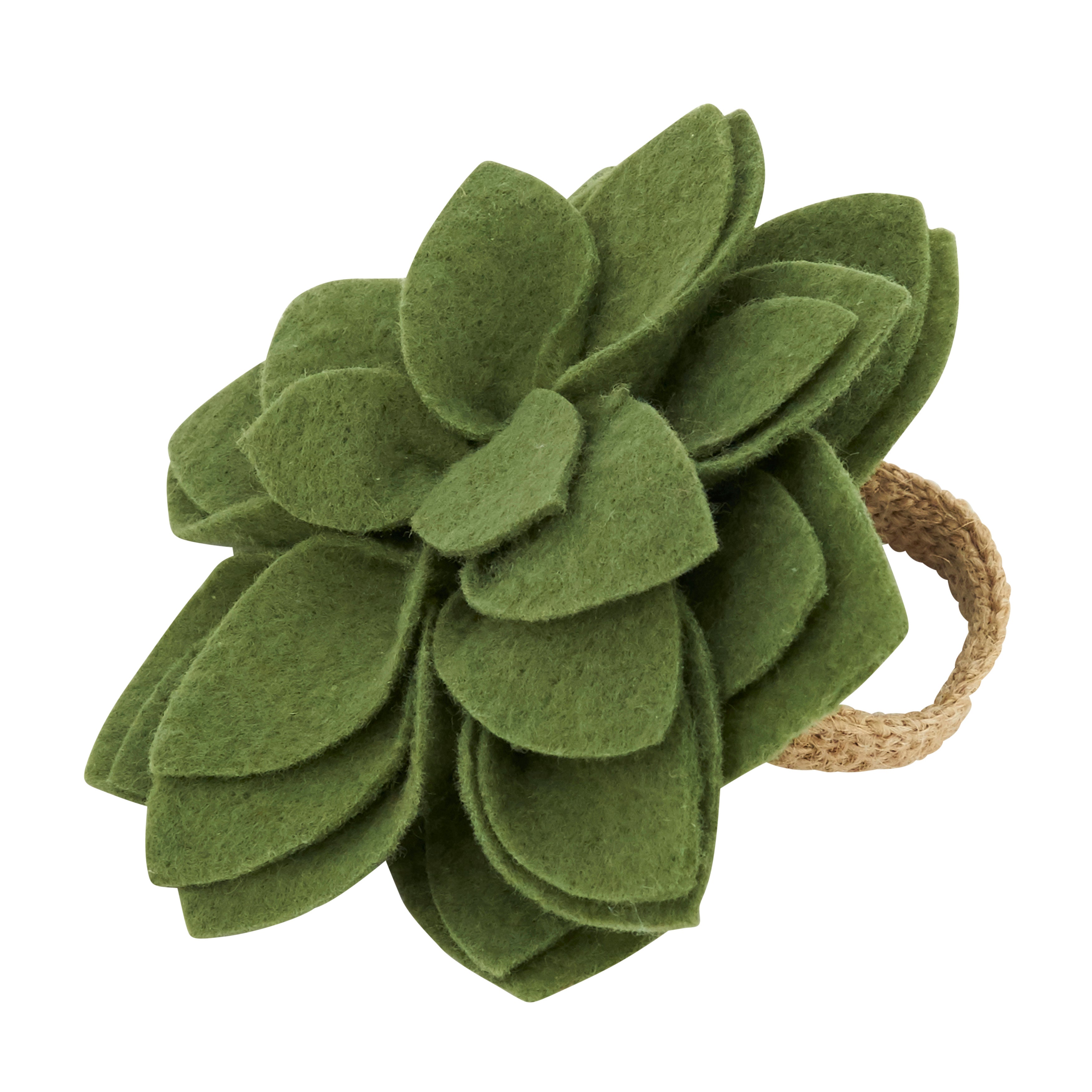 Felt Blossom Napkin Rings, Set of 4