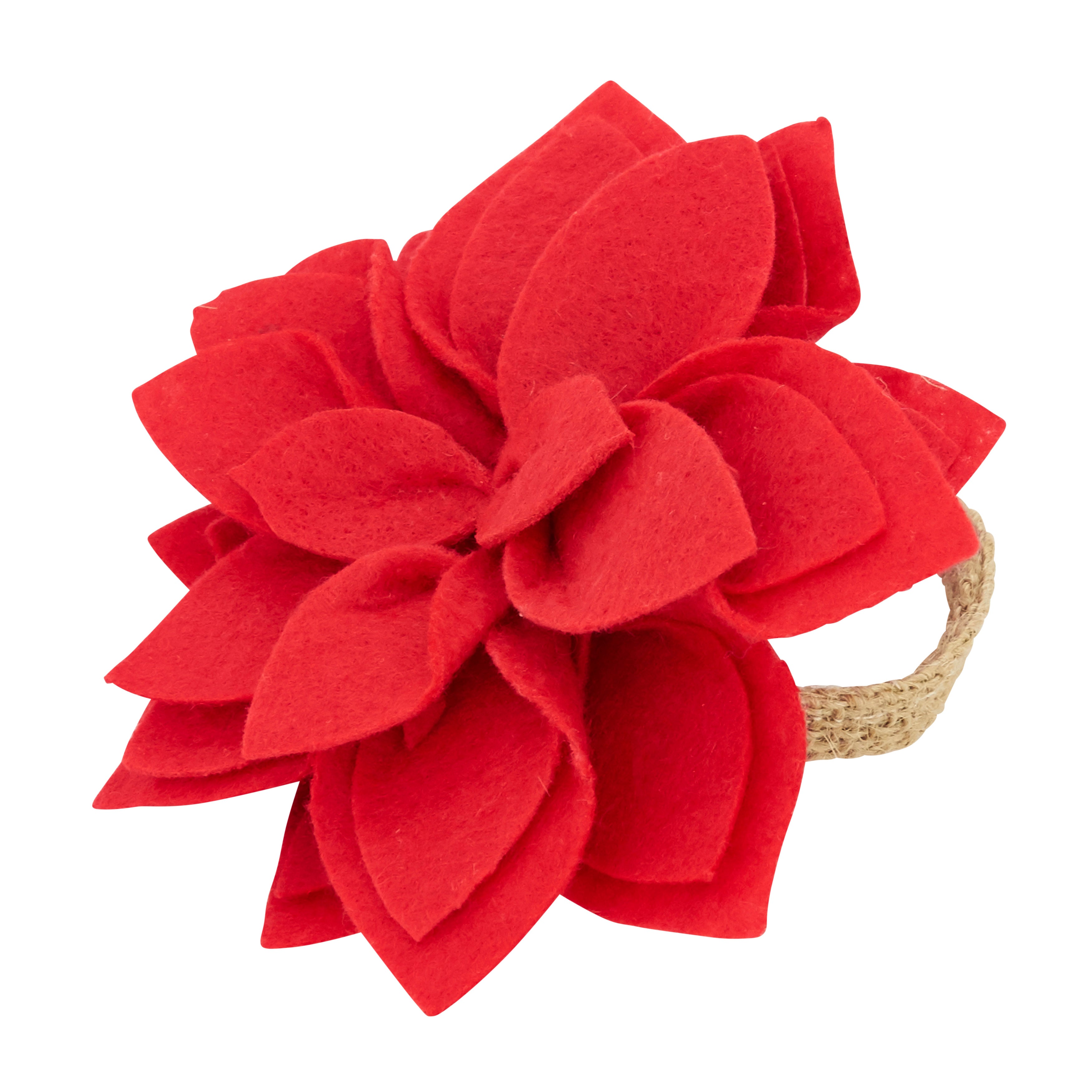 Felt Blossom Napkin Rings, Set of 4
