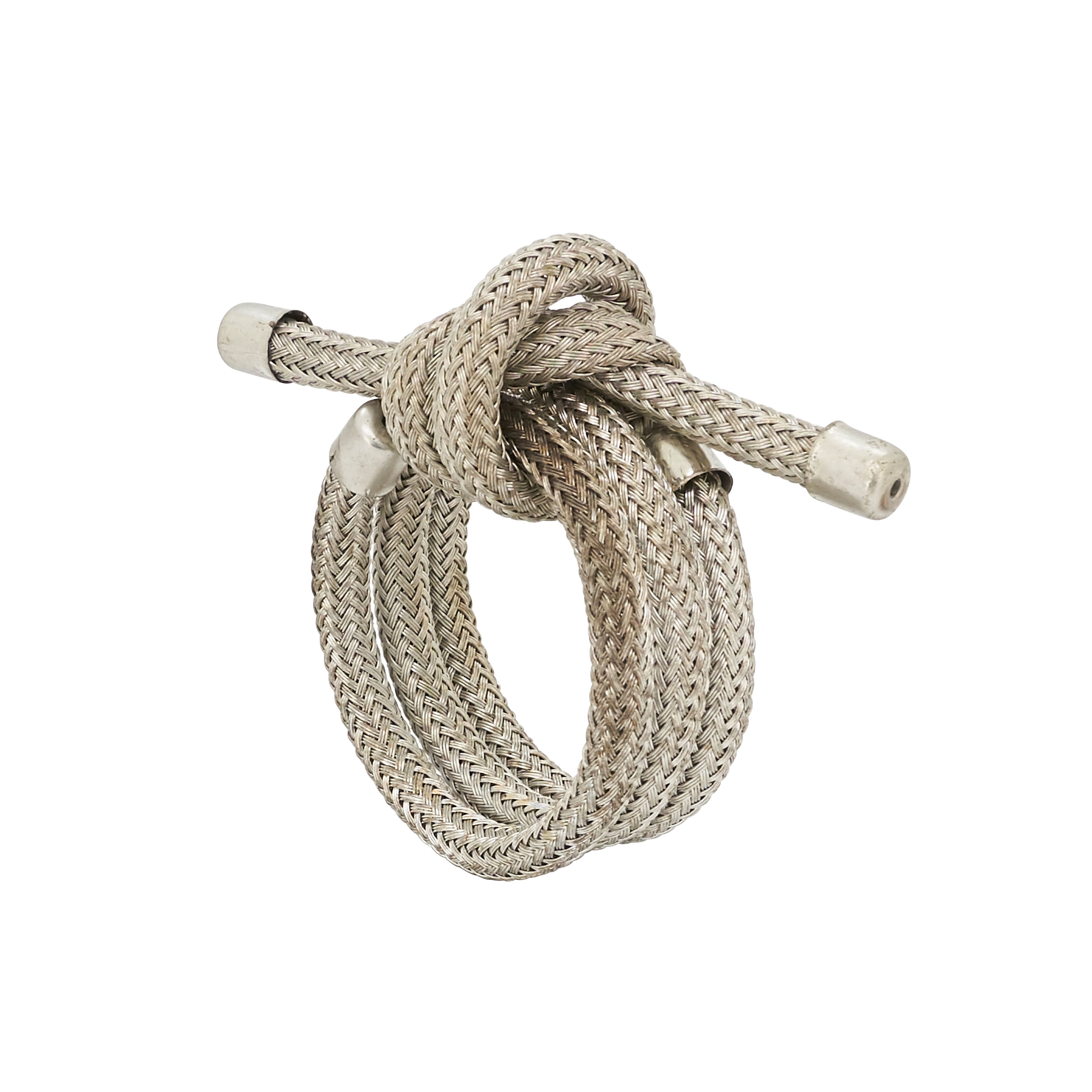 Knotted Metallic Rope Napkin Ring, Set of 4