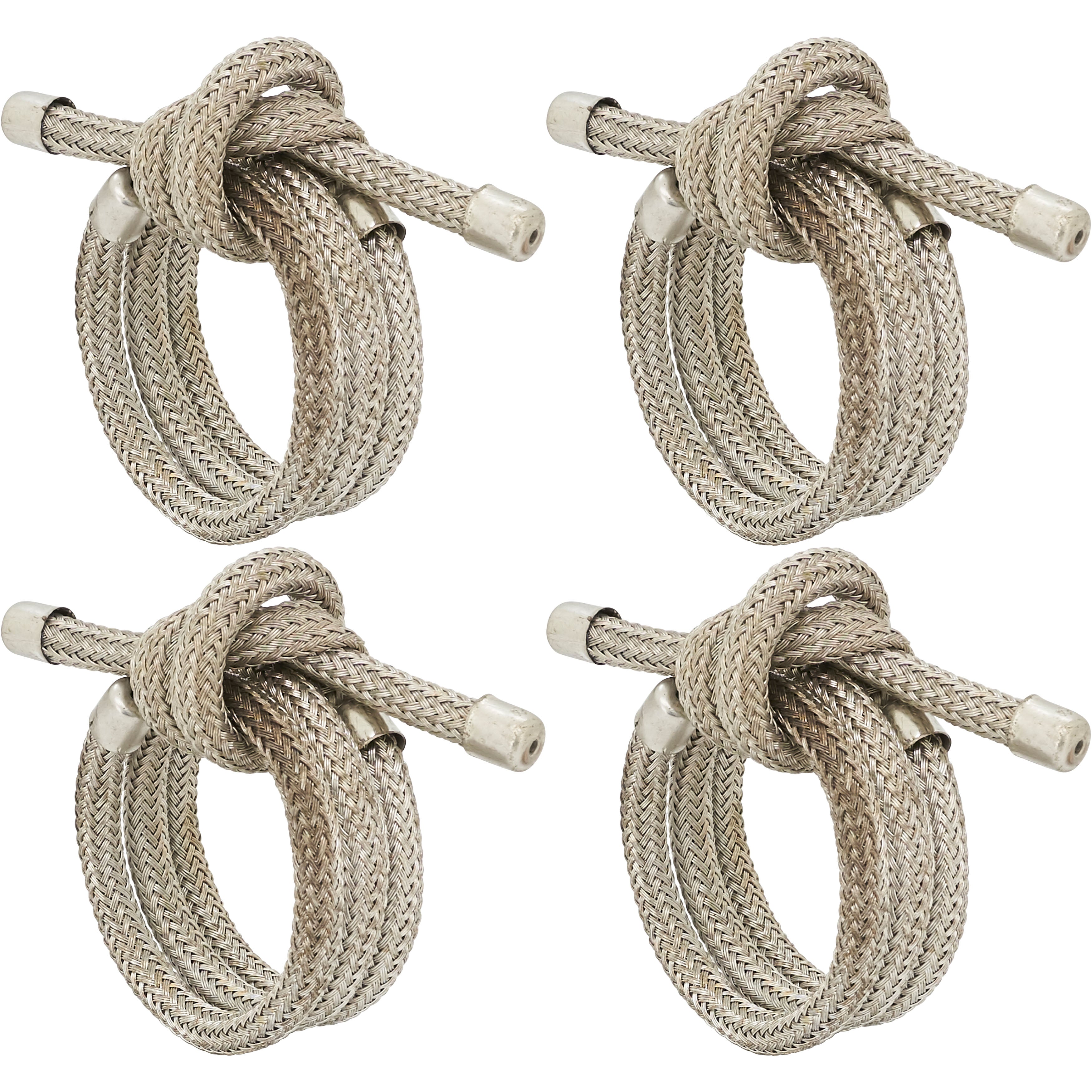 Knotted Metallic Rope Napkin Ring, Set of 4