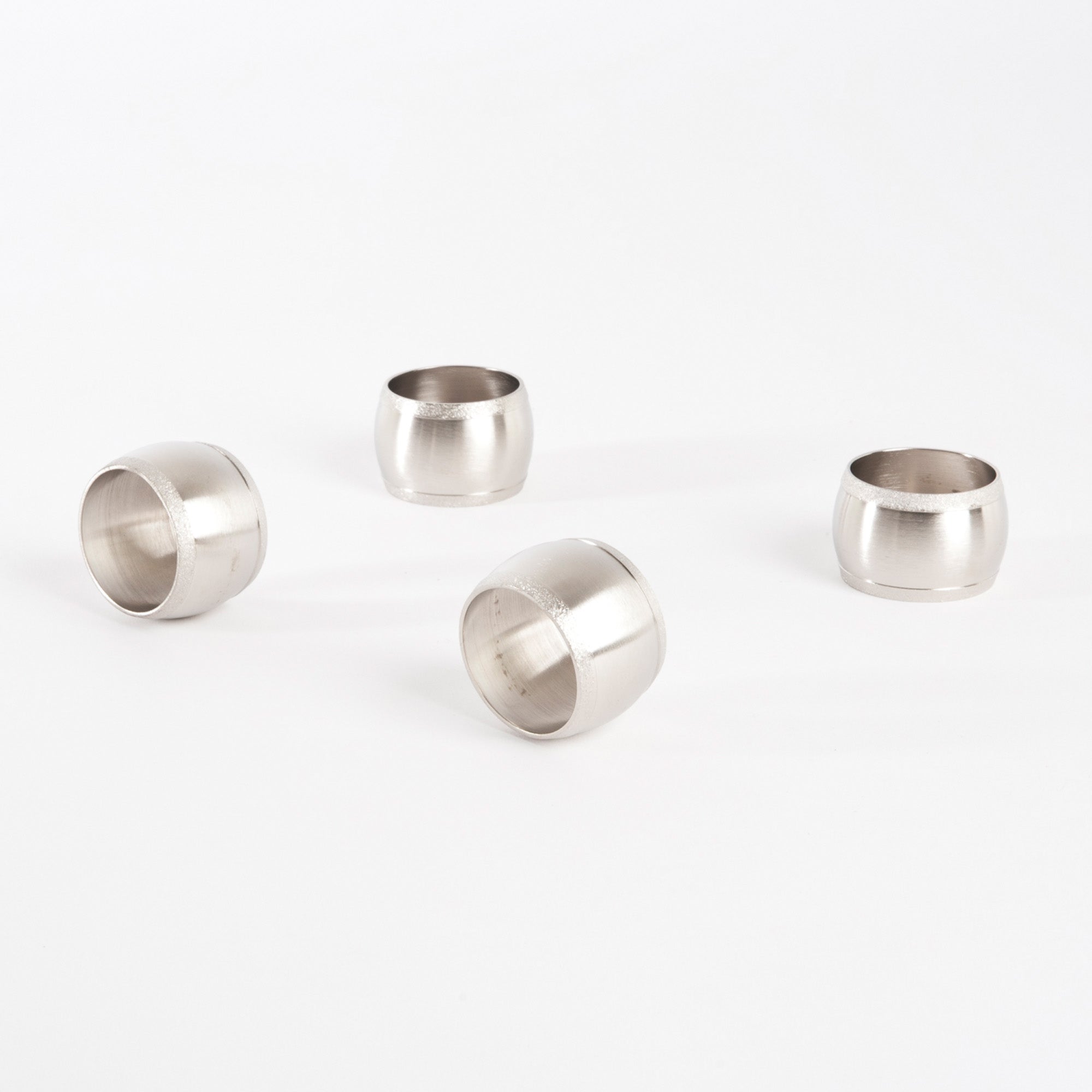 Rounded Silver Napkin Ring, Set of 4