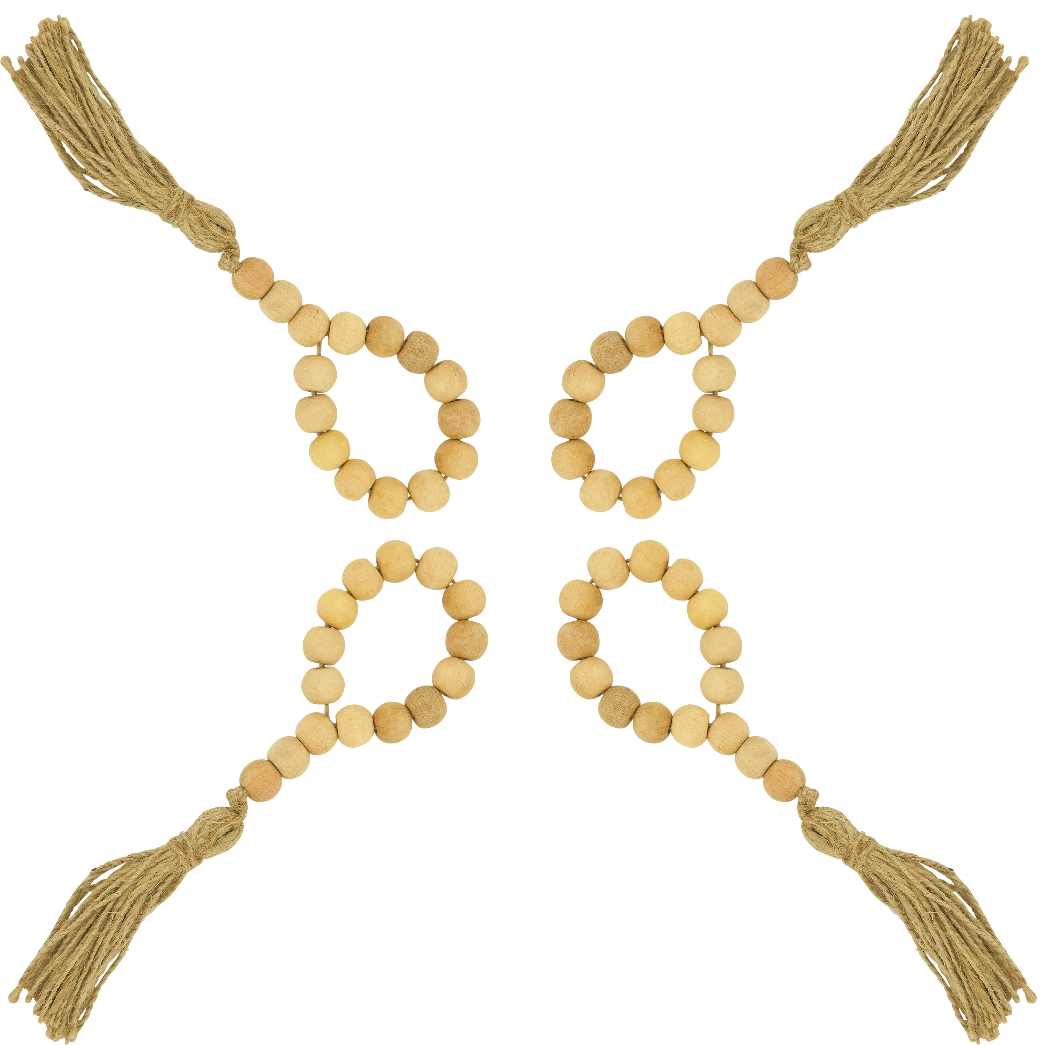 Pier 1 Wood Bead Tassel Napkin Ring