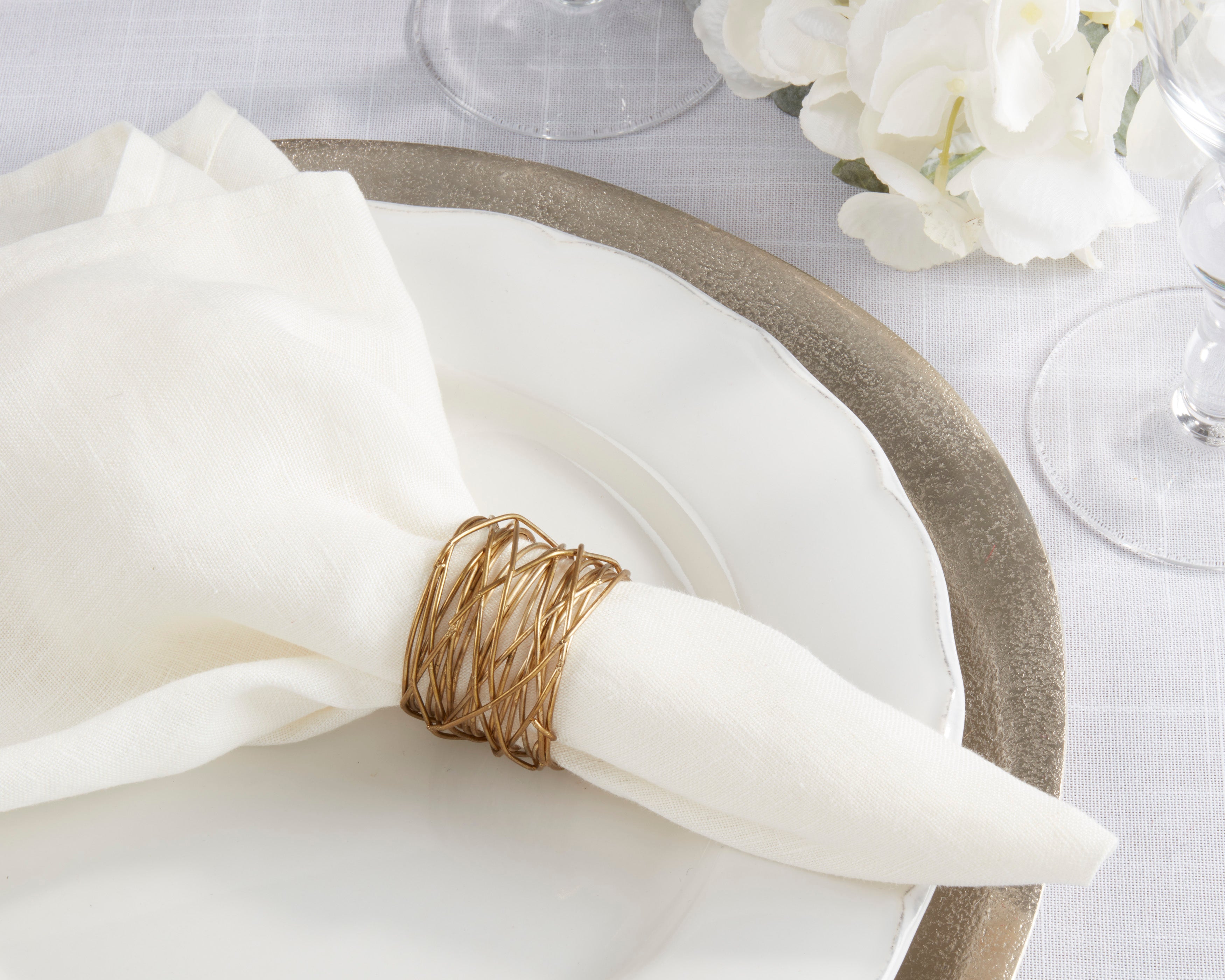 Metal Twine Design Napkin Ring, Set of 4