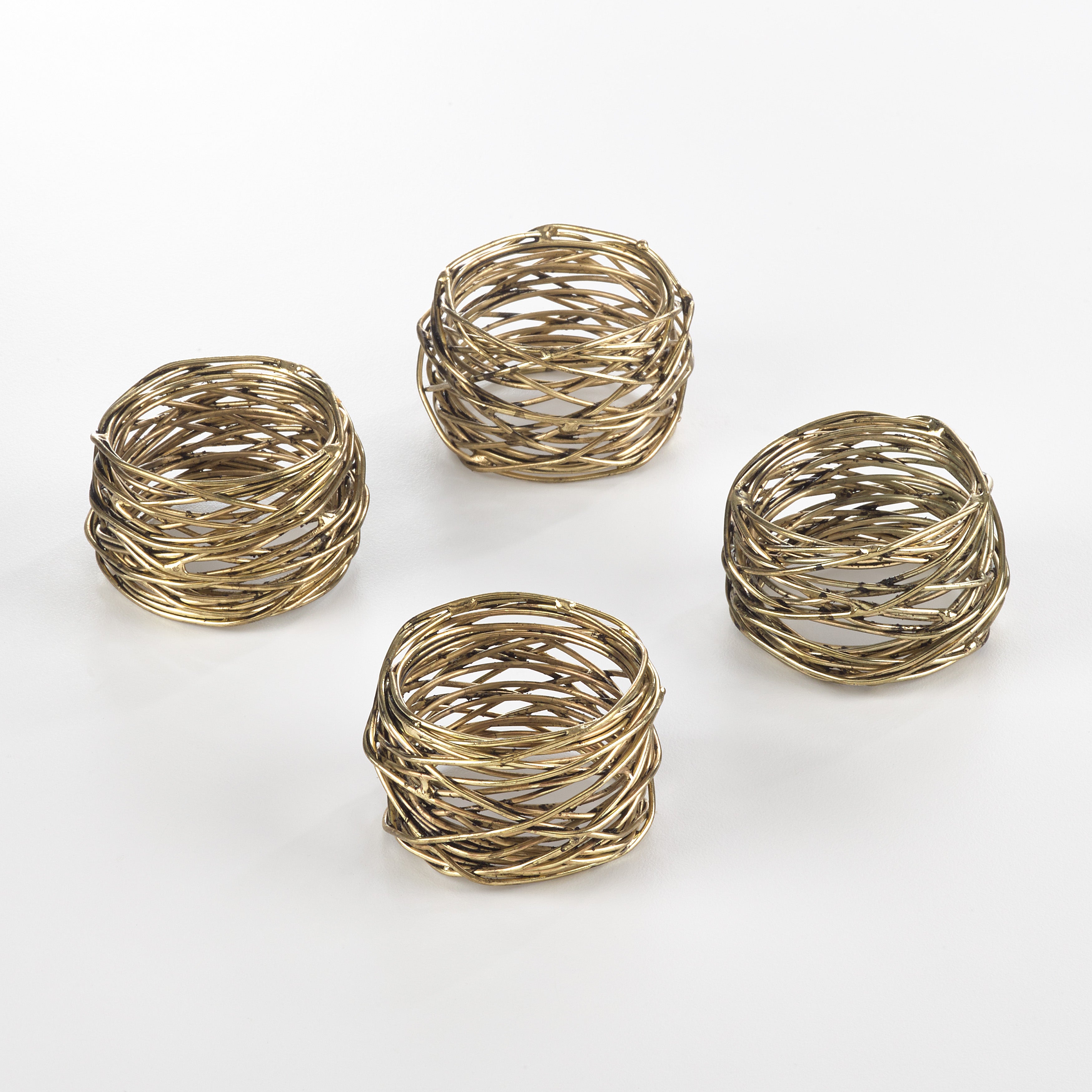 Metal Twine Design Napkin Ring, Set of 4