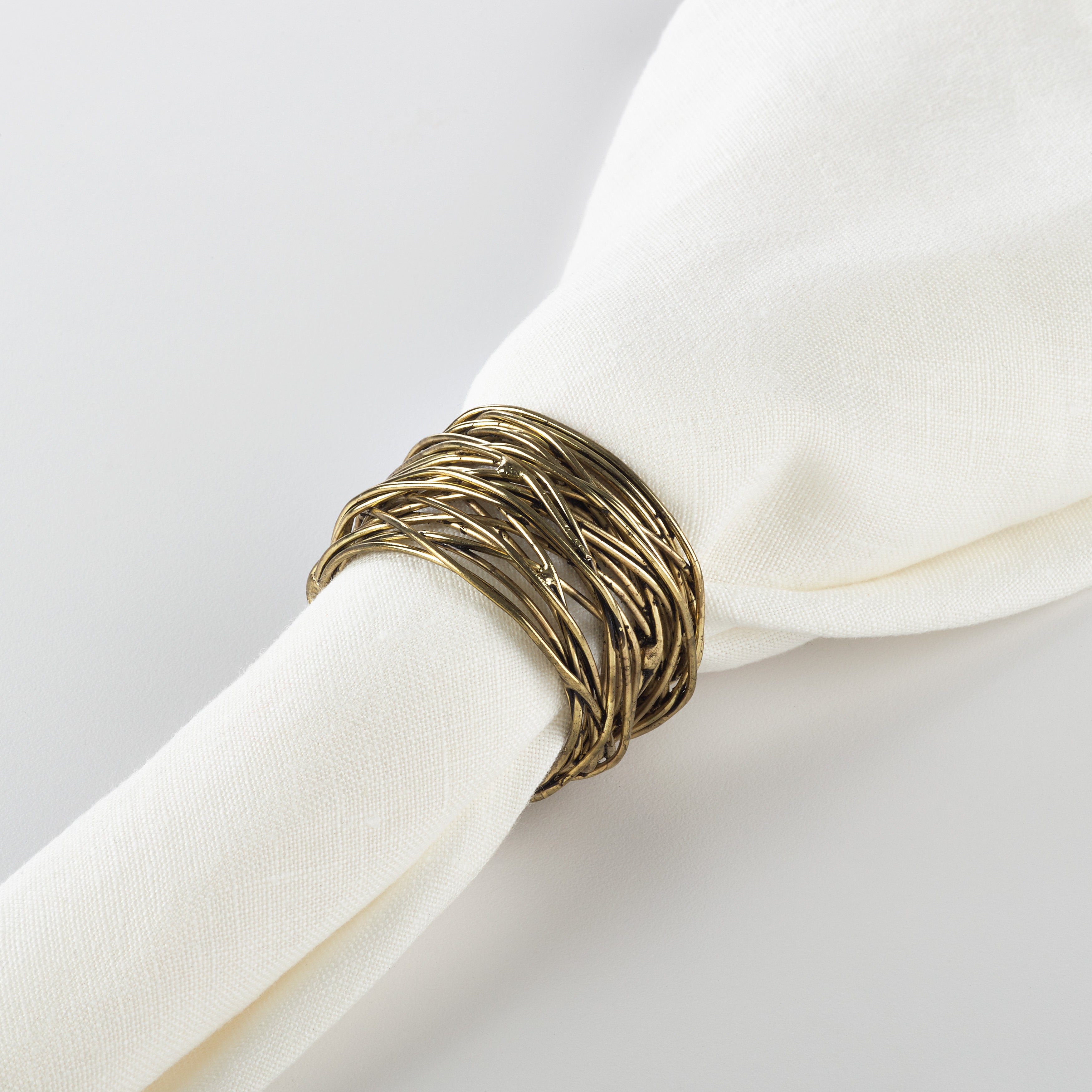 Metal Twine Design Napkin Ring, Set of 4