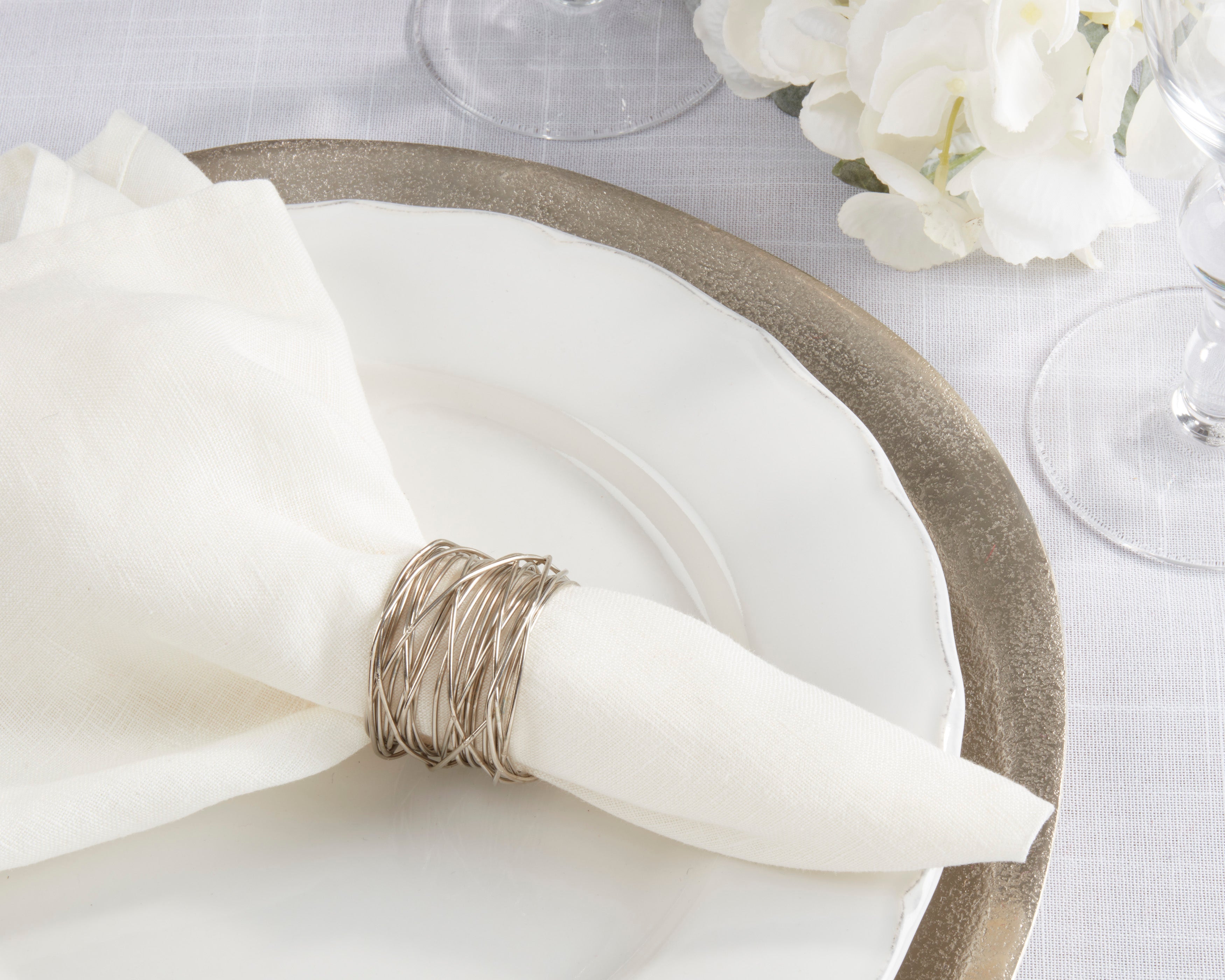 Metal Twine Design Napkin Ring, Set of 4