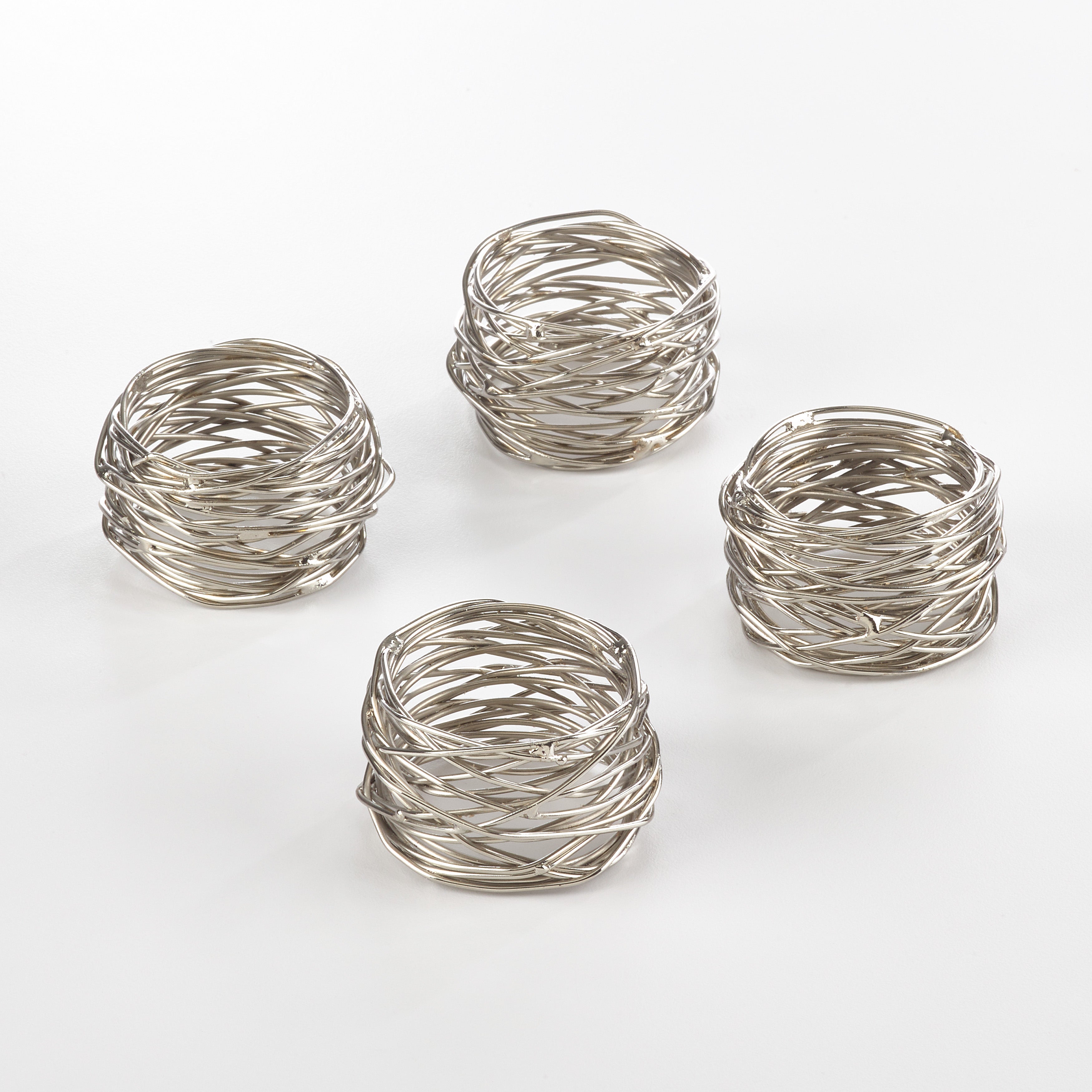 Metal Twine Design Napkin Ring, Set of 4