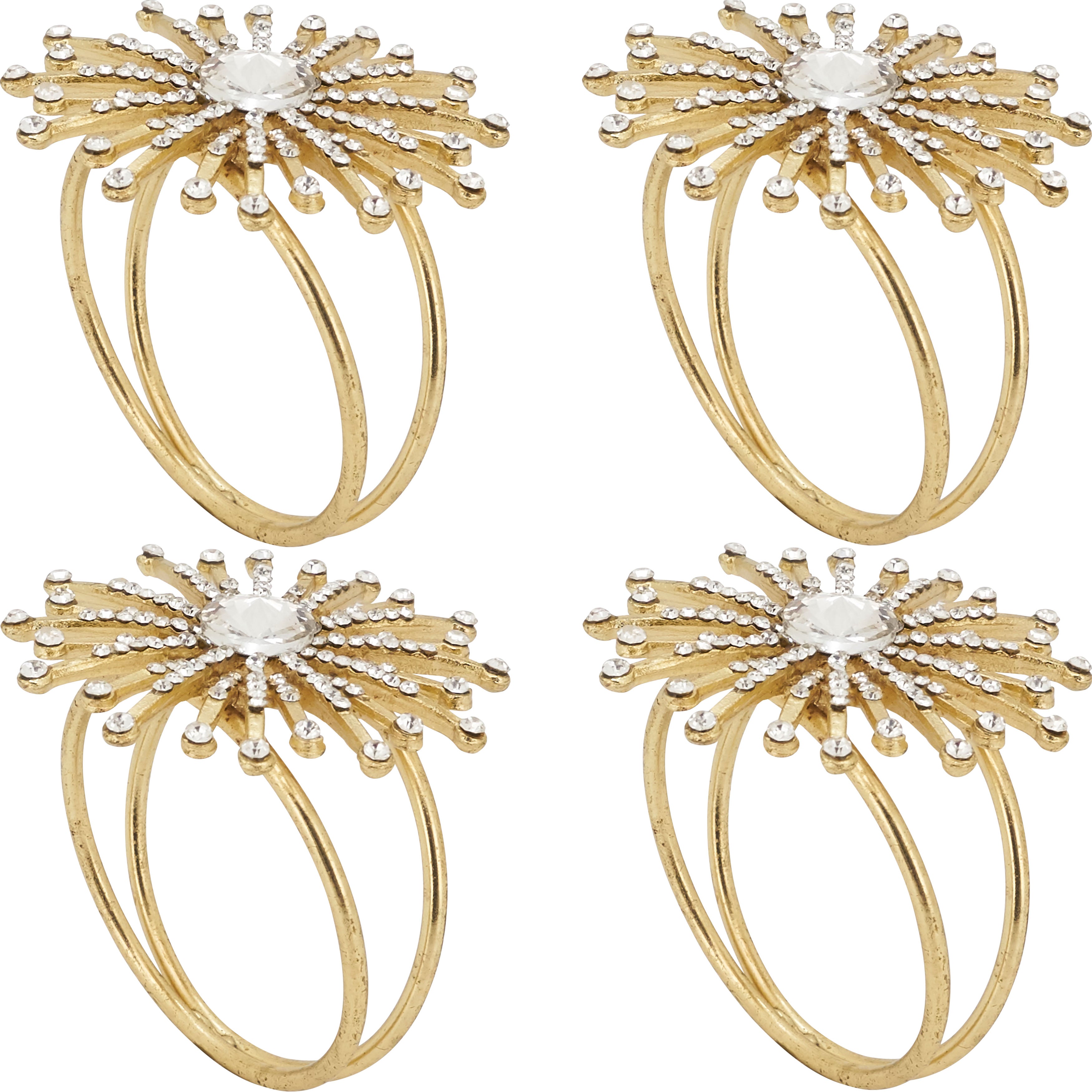 Jewel Starburst Napkin Ring, Set of 4