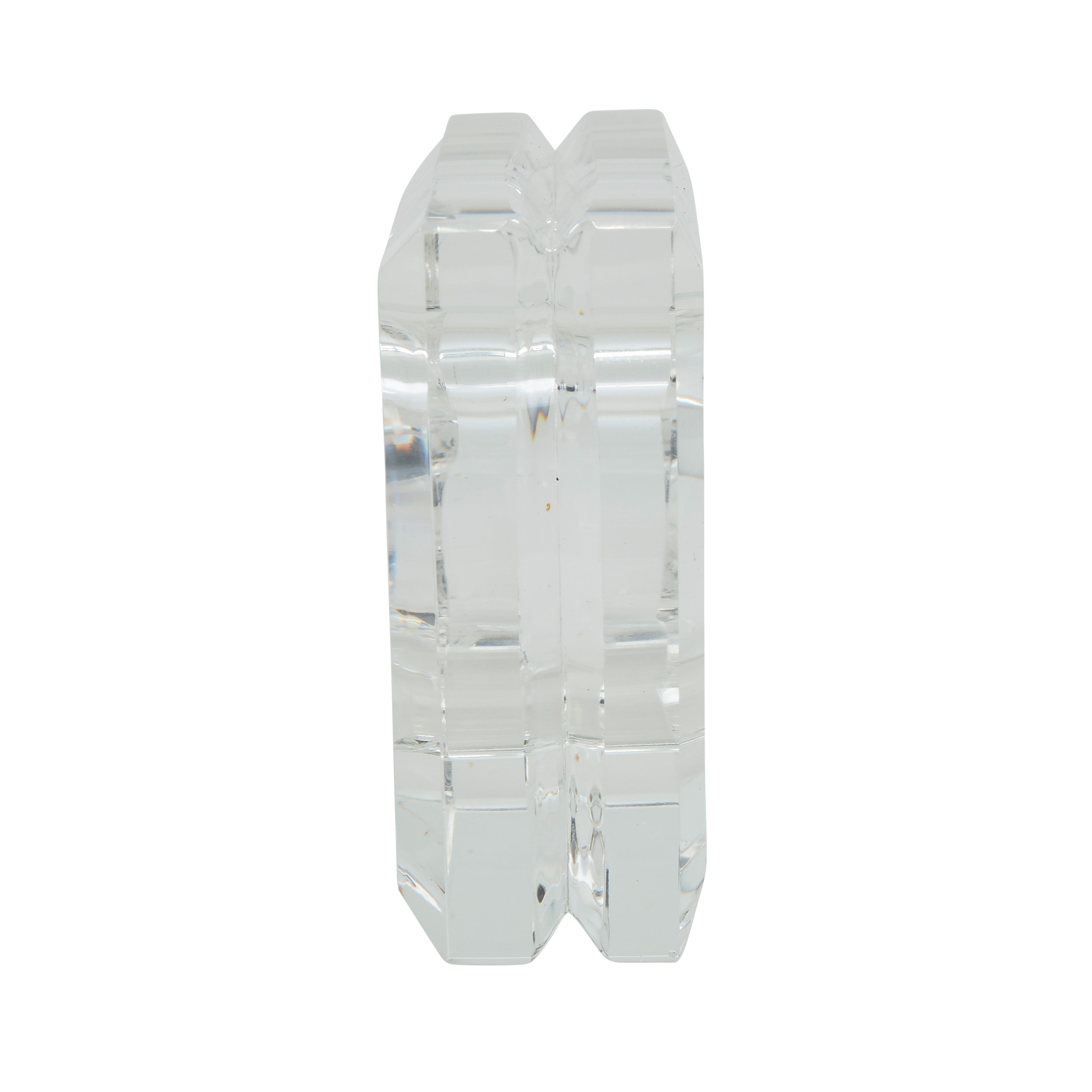 Double Block Shape Glass Crystal Napkin Ring, Set of 4