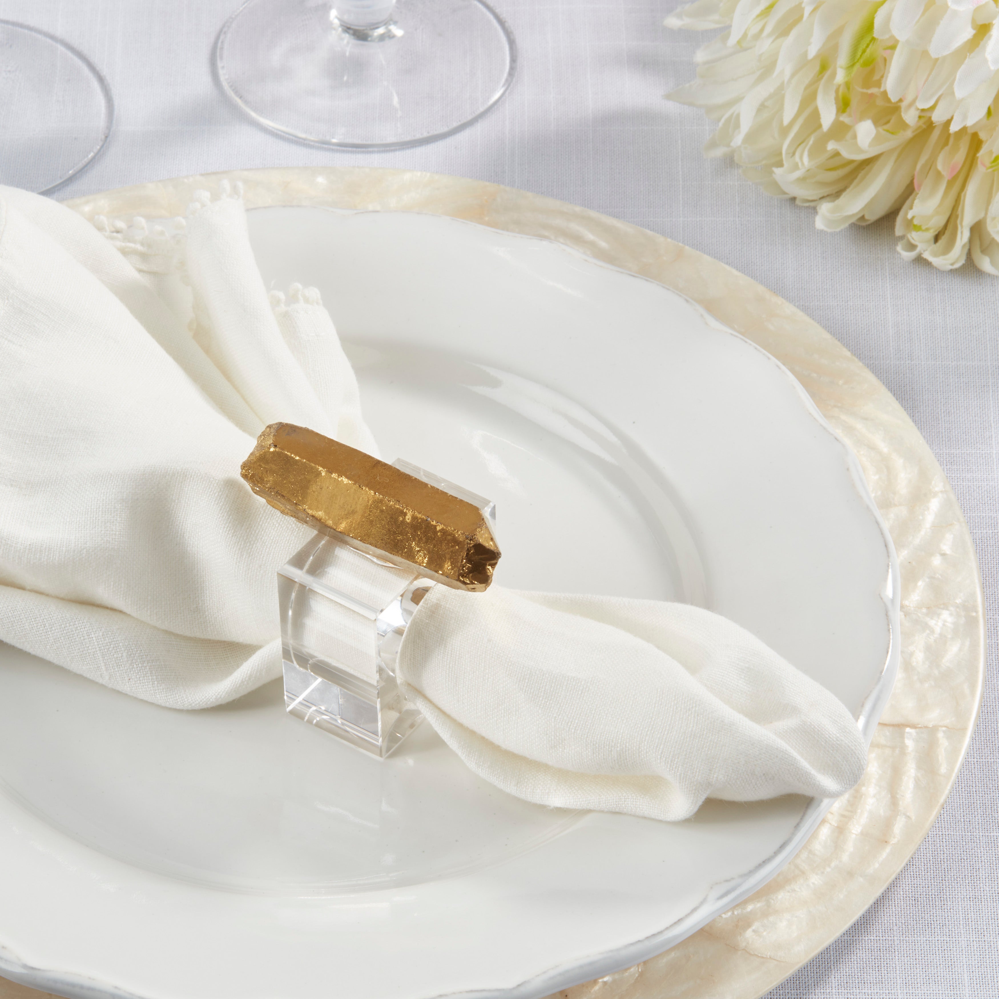 Luxe Quartz Napkin Ring, Set of 4