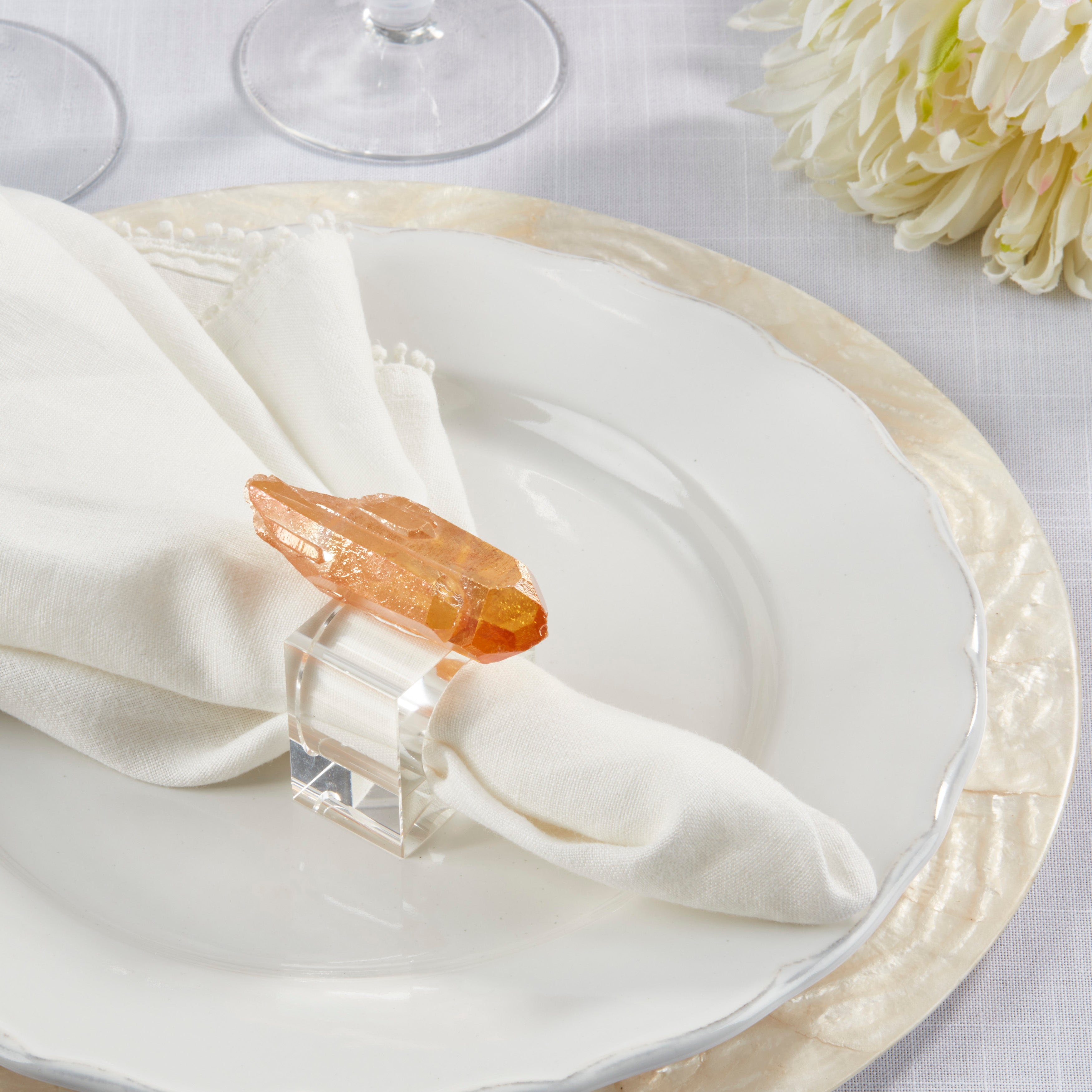 Luxe Quartz Napkin Ring, Set of 4
