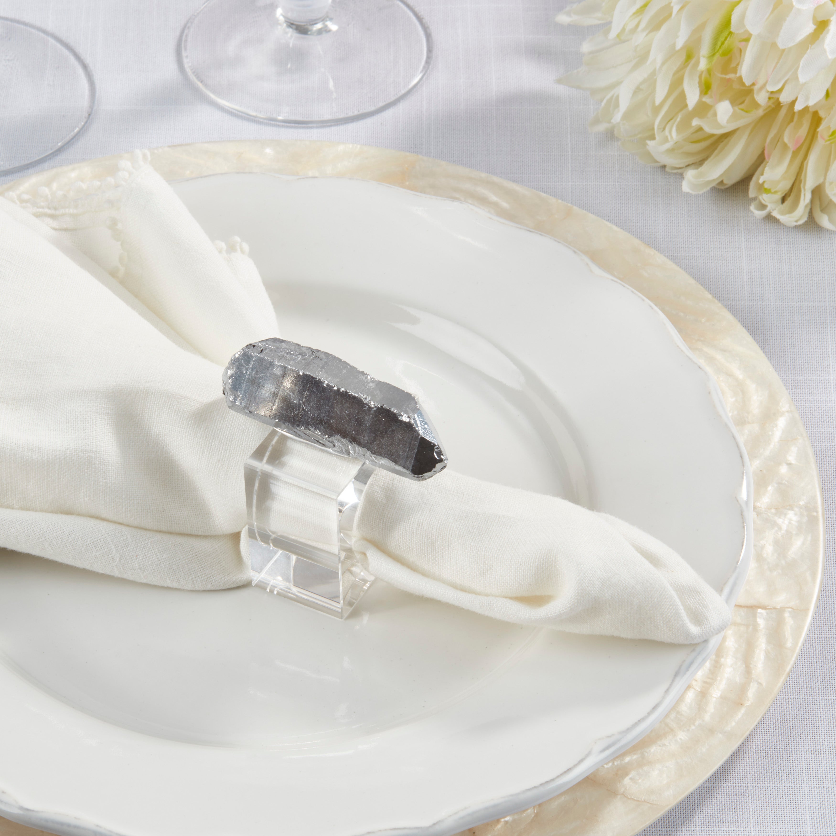Luxe Quartz Napkin Ring, Set of 4