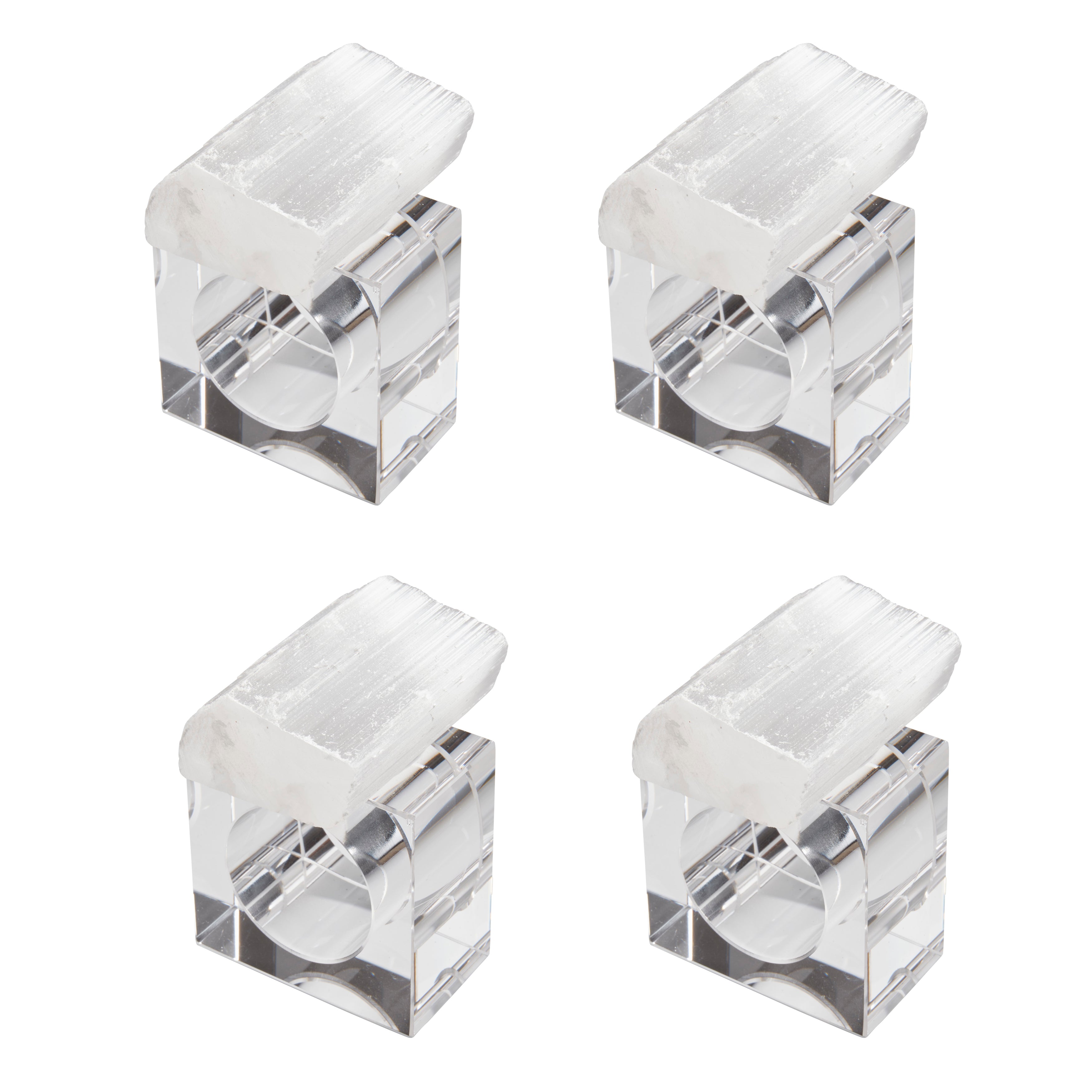 Ethereal Selenite Napkin Ring, Set of 4