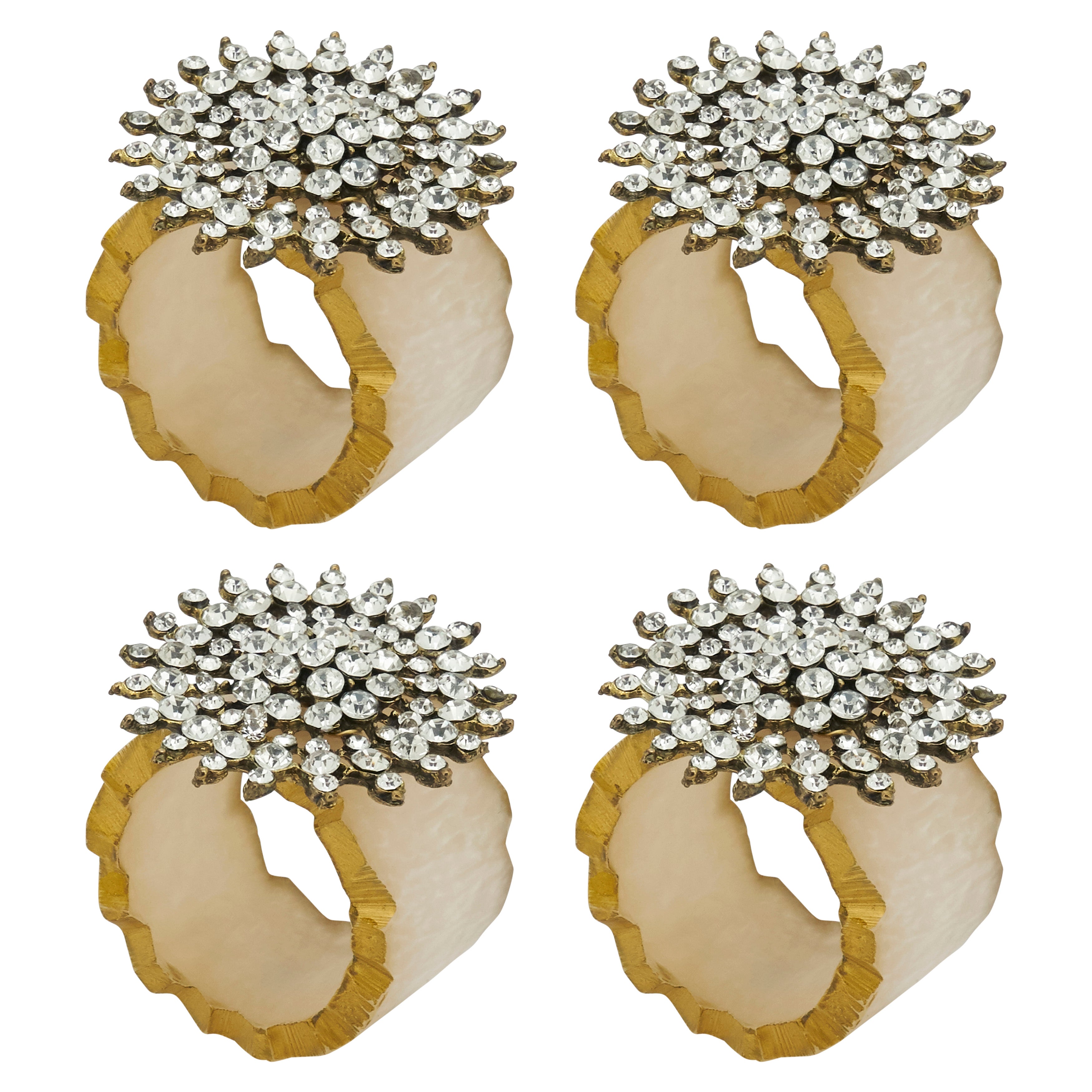 Beaded Elegance Resin Napkin Ring, Set of 4