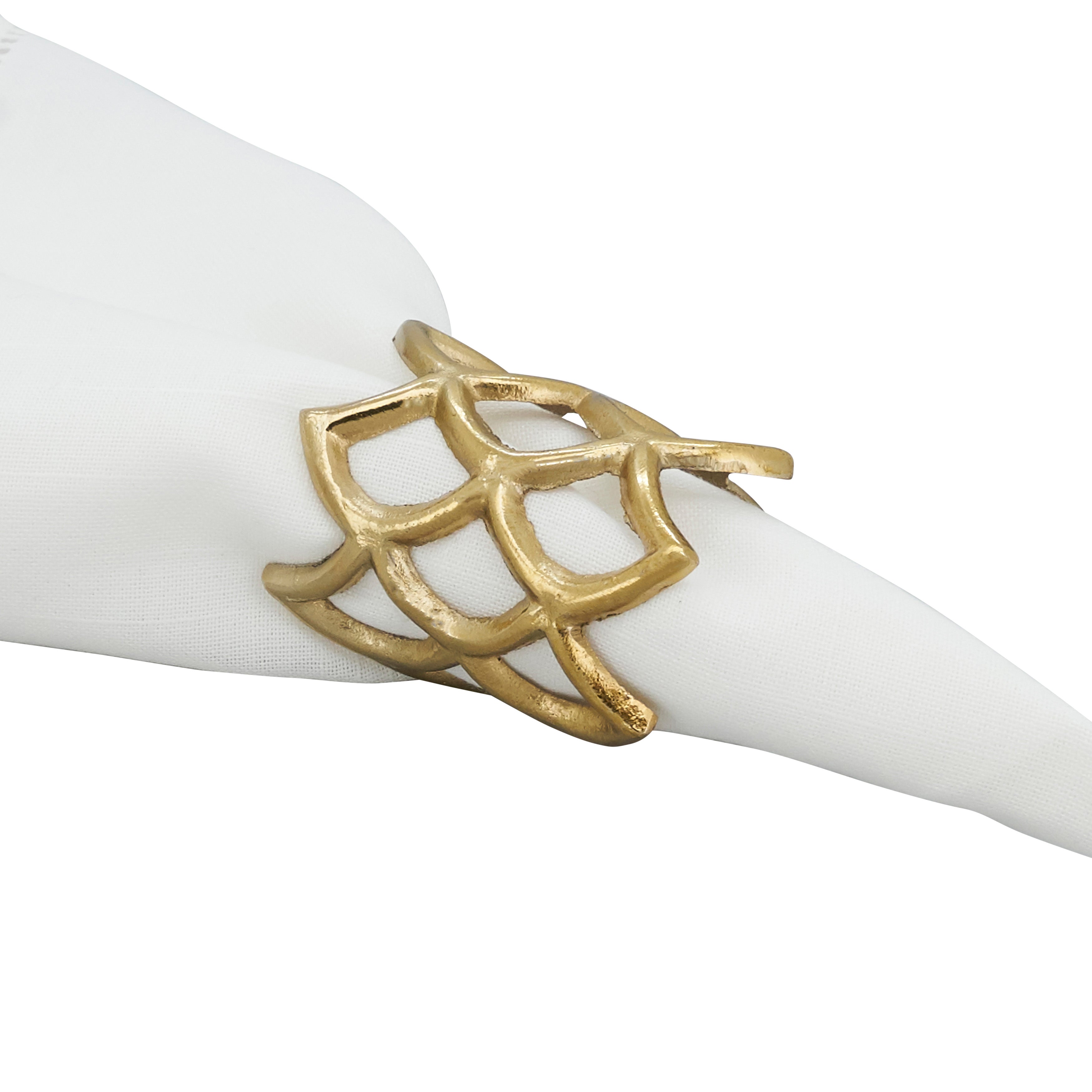 Under the Sea Scallop Coral Napkin Ring, Set of 4
