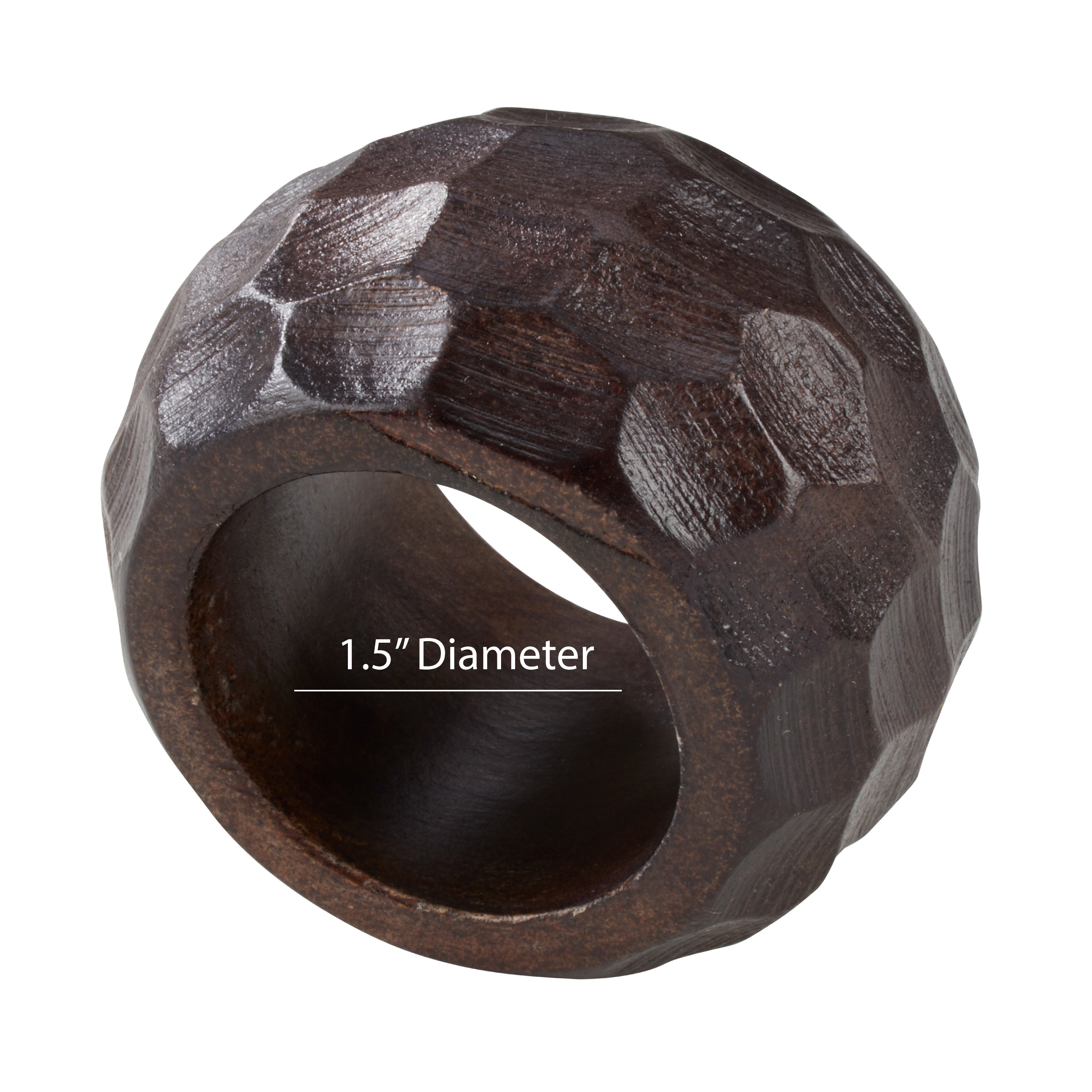 Chunky Wood Napkin Ring, Set of 4