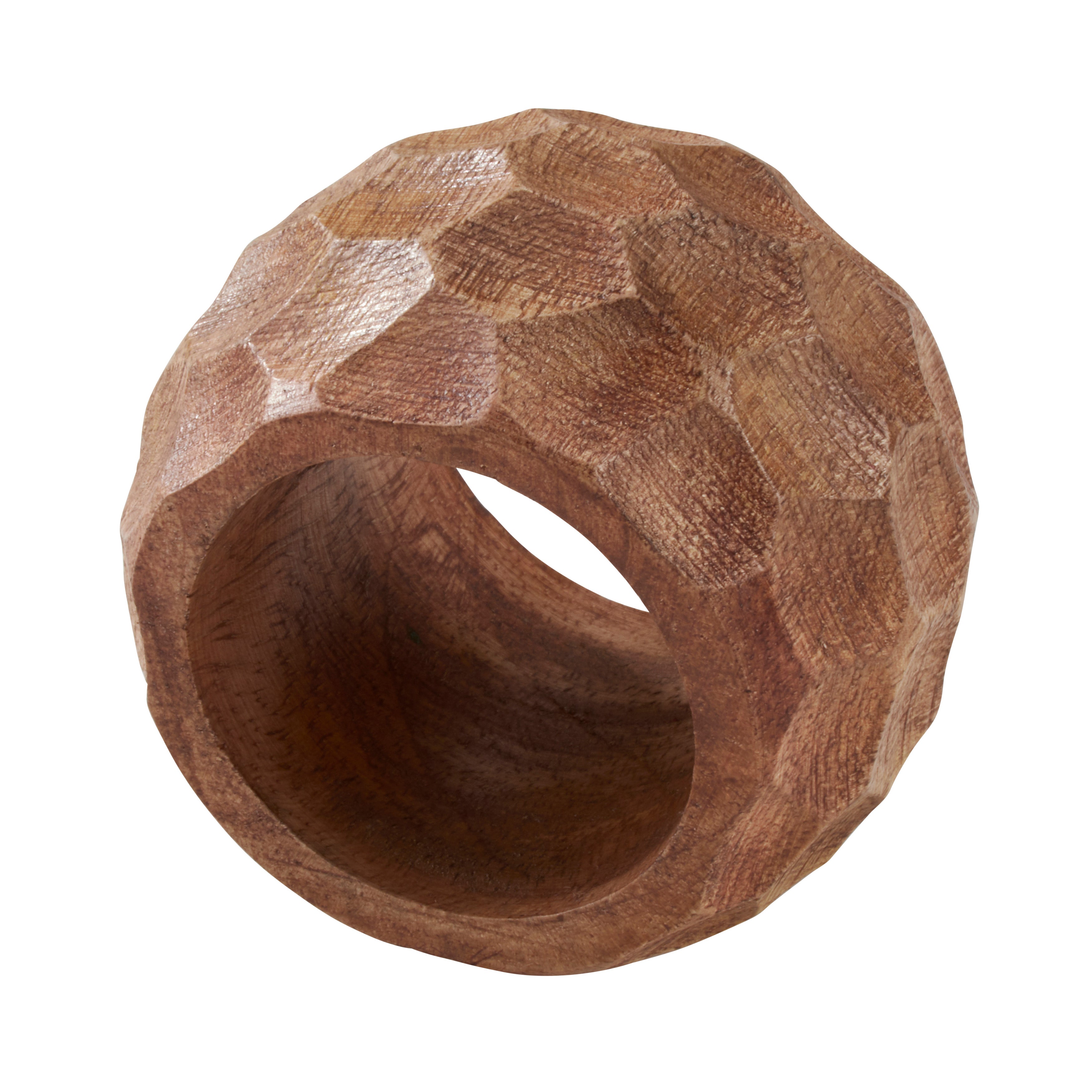Chunky Wood Napkin Ring, Set of 4