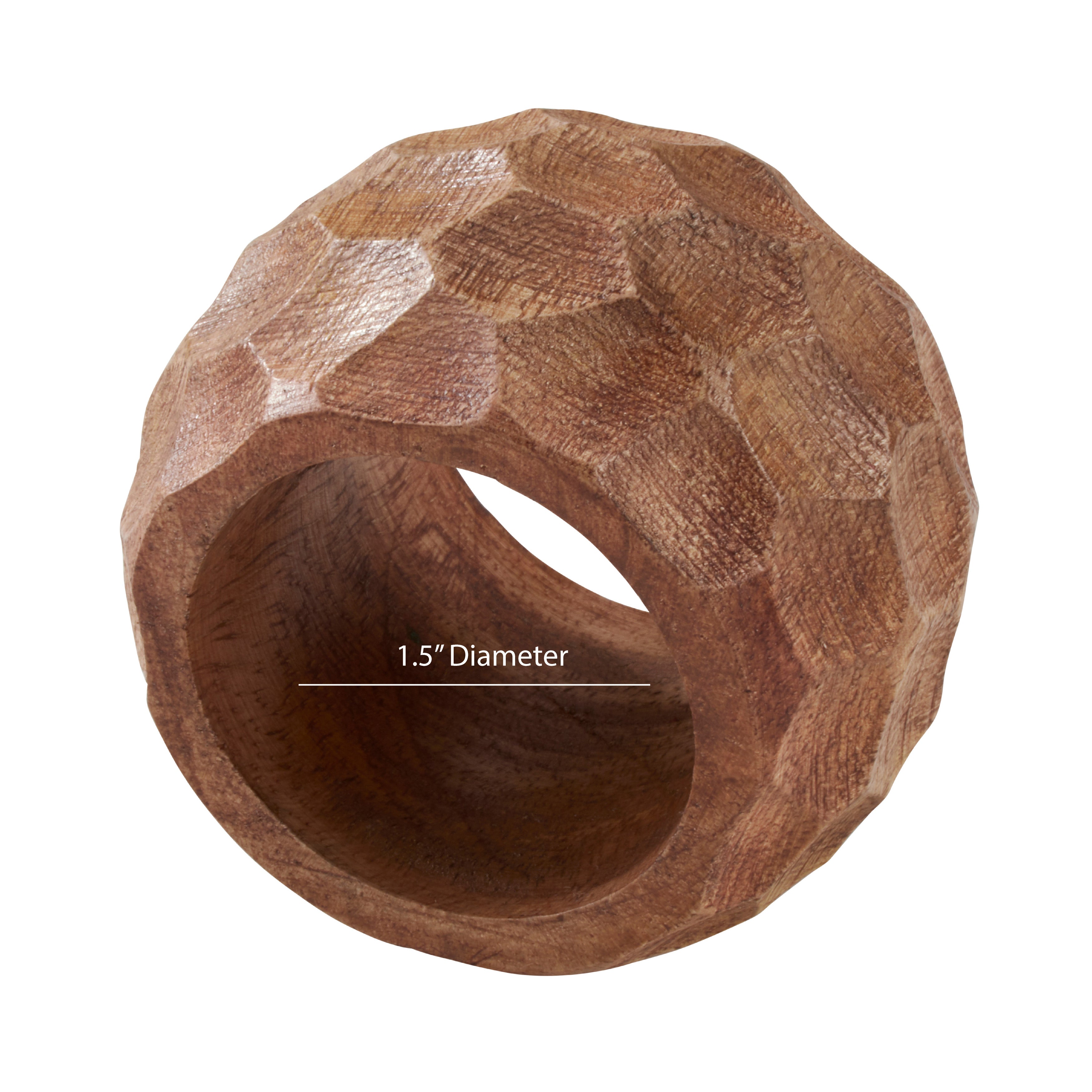 Chunky Wood Napkin Ring, Set of 4