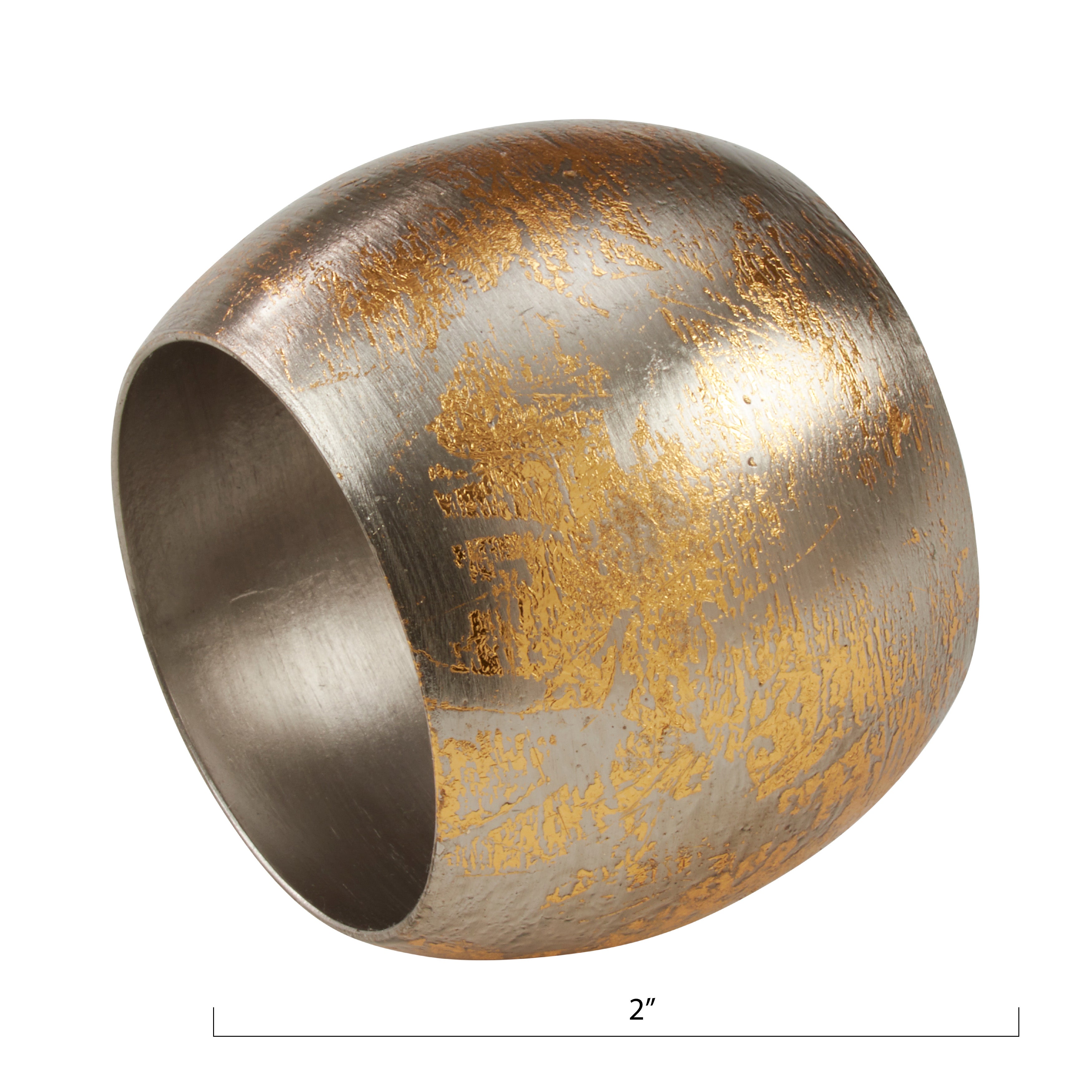Gold Texture Dinner Napkin Ring, Set of 4