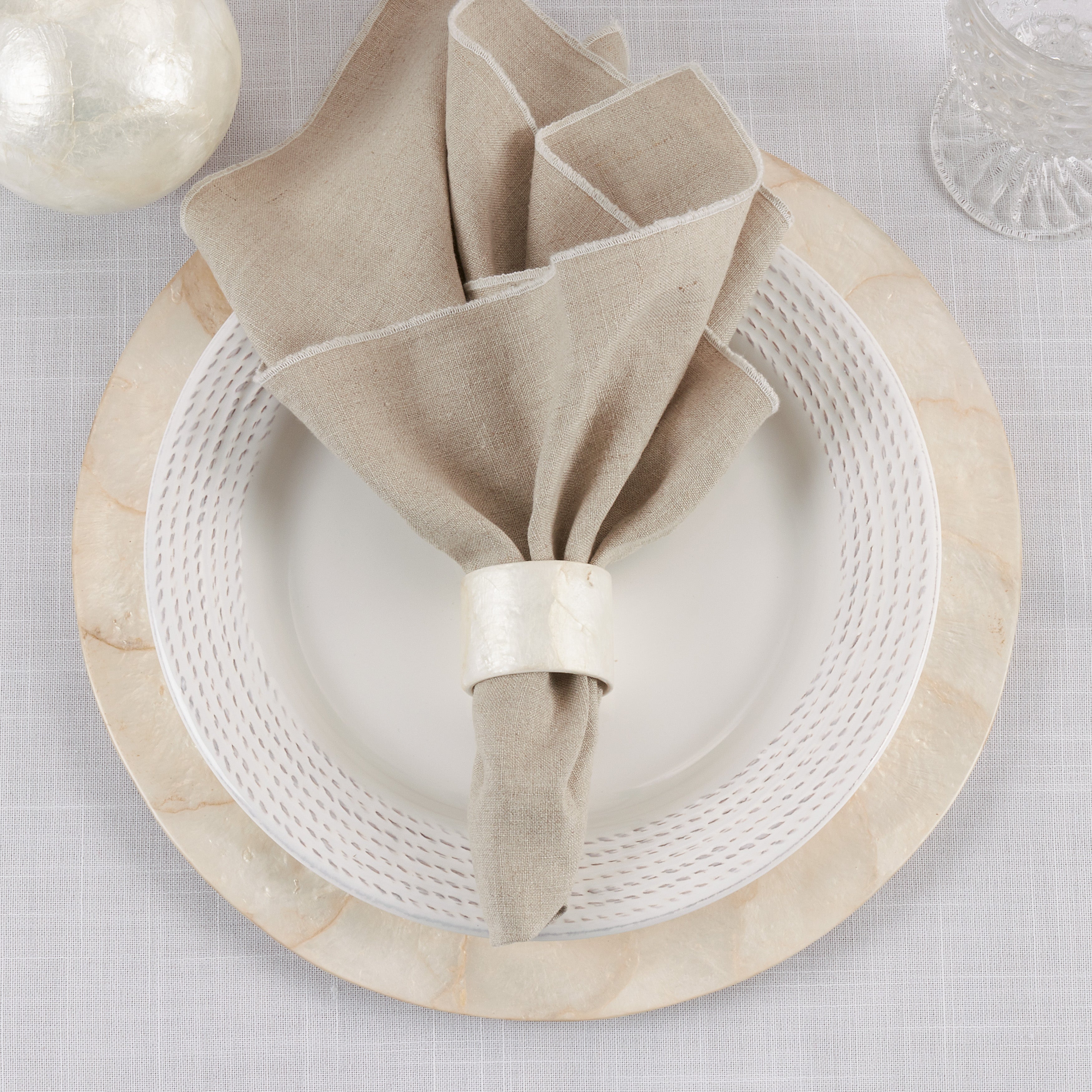 Capiz Table Napkin Ring, Set of 4