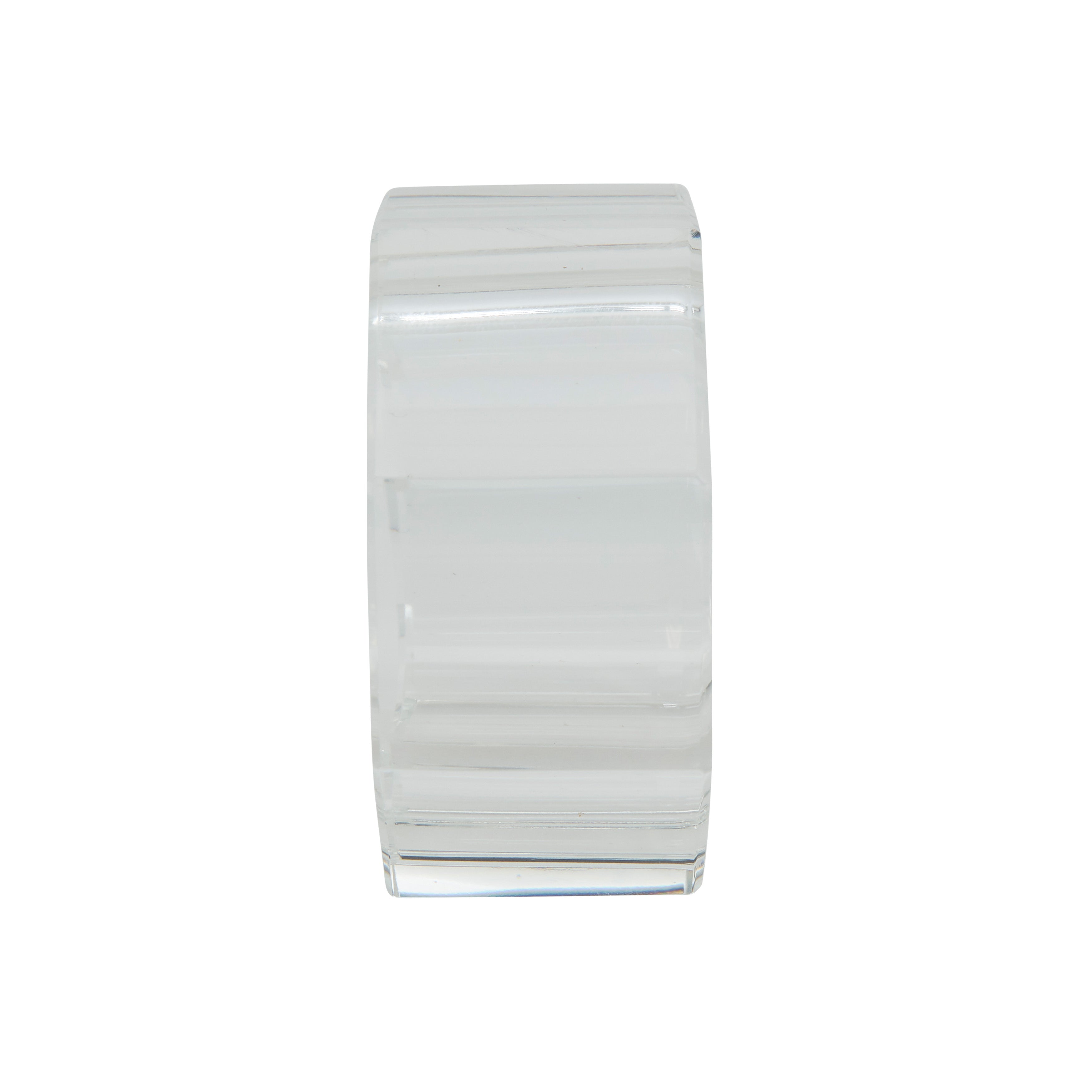 Octagonal Shape Glass Crystal Napkin Ring, Set of 4