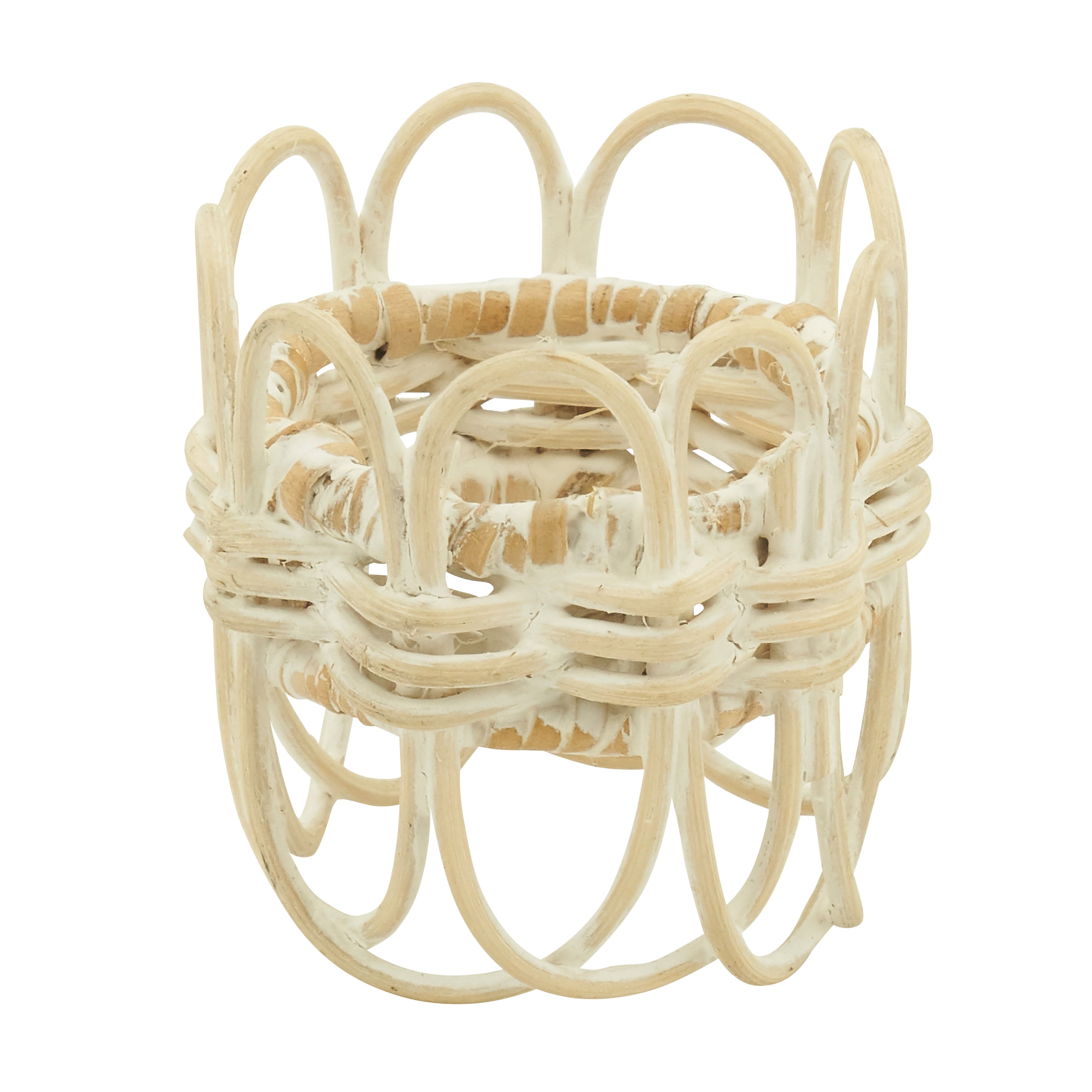 Twisted Rattan Napkin Ring, Set of 4