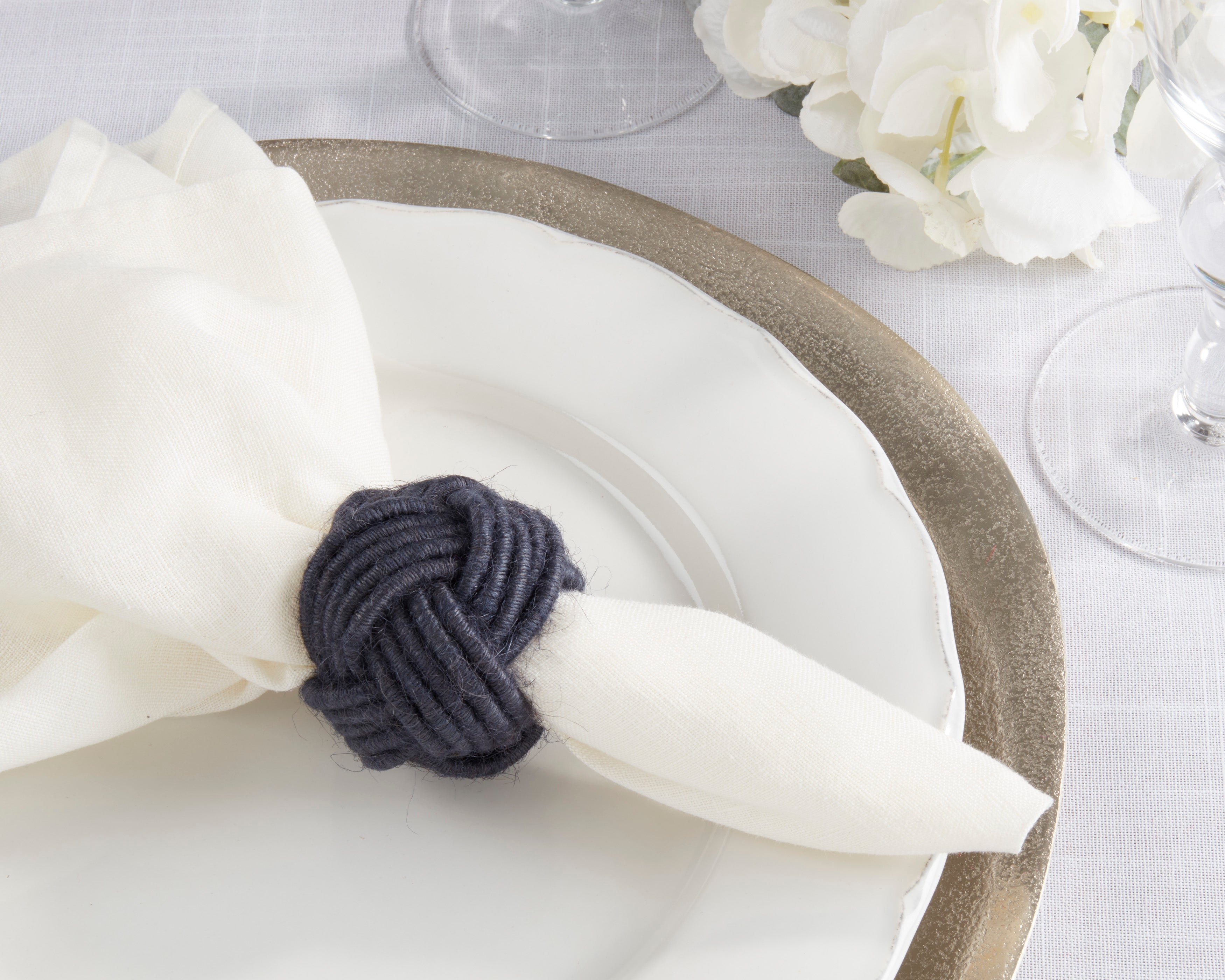 Braided Jute Napkin Ring, Set of 4