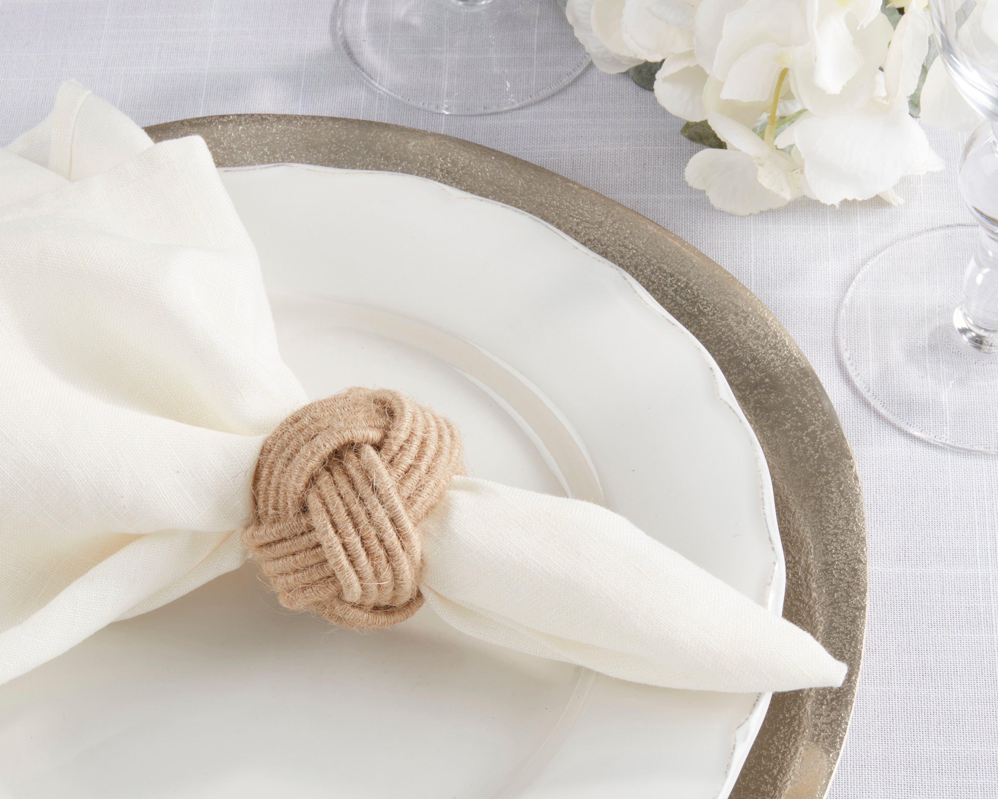 Braided Jute Napkin Ring, Set of 4
