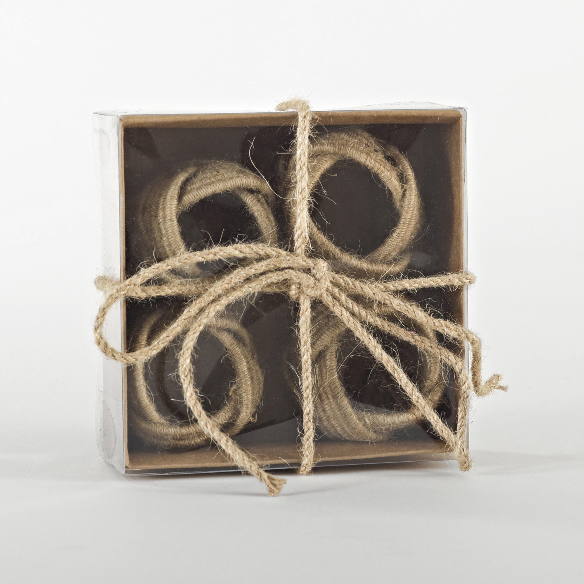 Braided Jute Napkin Ring, Set of 4