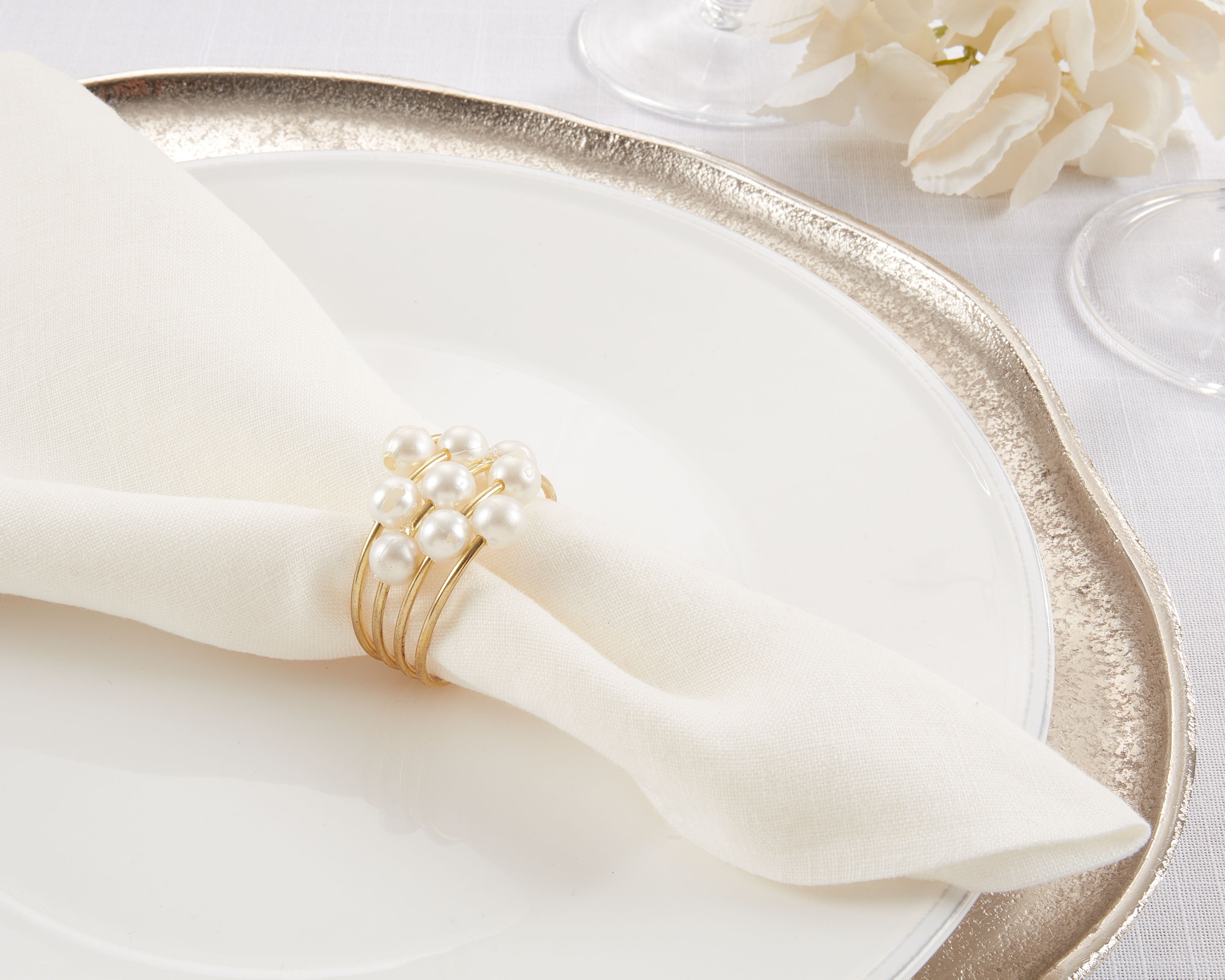 Pearl Napkin Ring, Set of 4