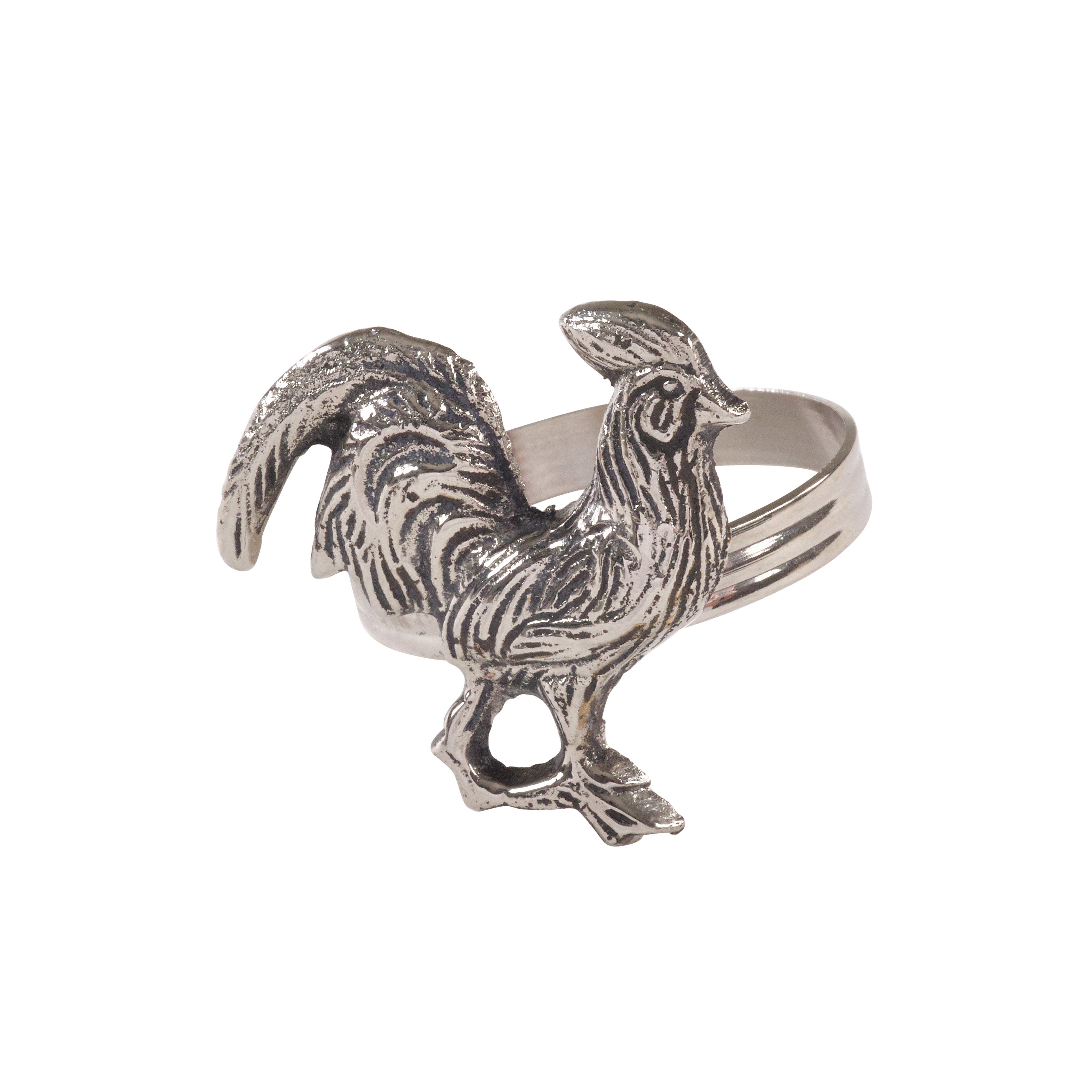 Rooster Design Farmhouse Style Napkin Ring, Set of 4